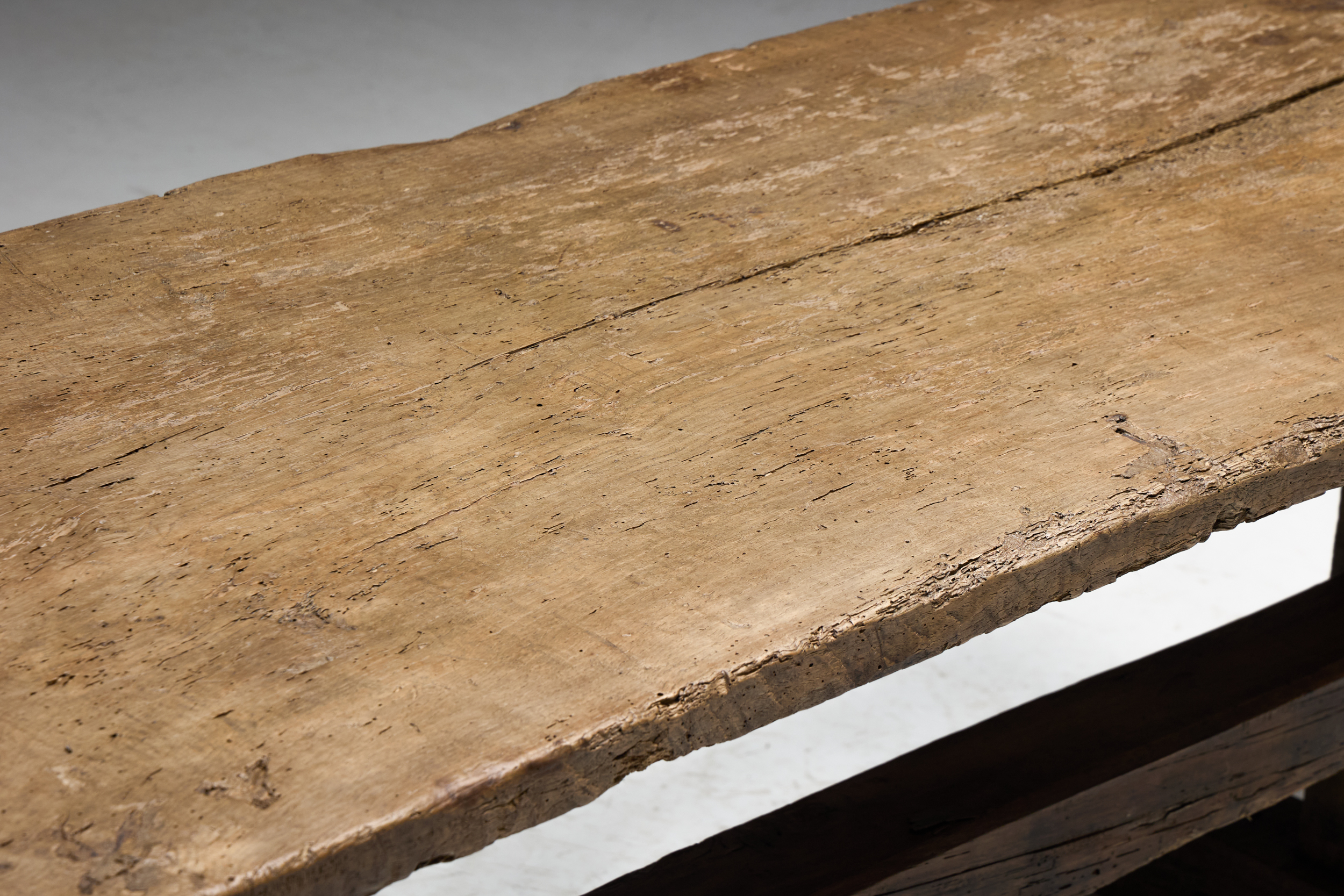 Antique Rustic Oak Trestle Table - 19th Century