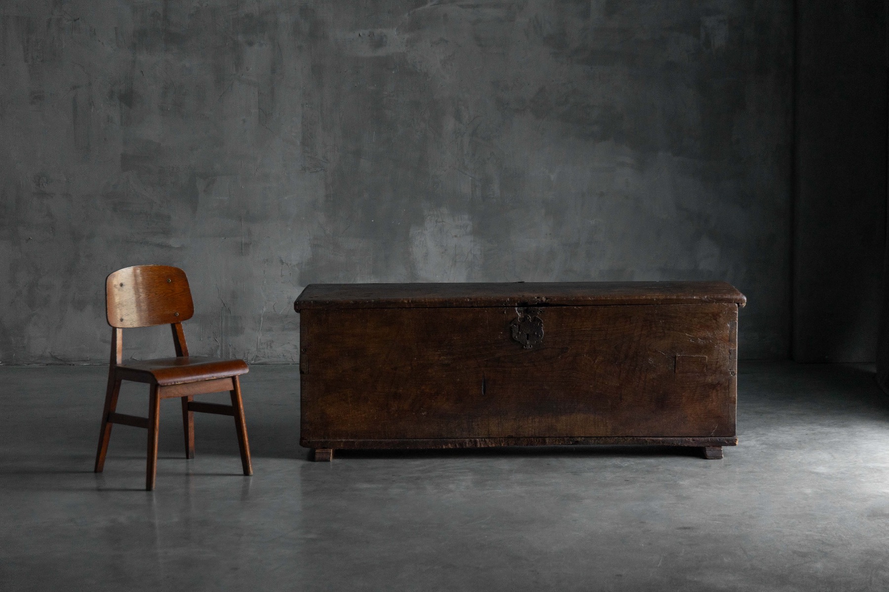 Antique Wooden Storage Chest, France - Late 18th Century