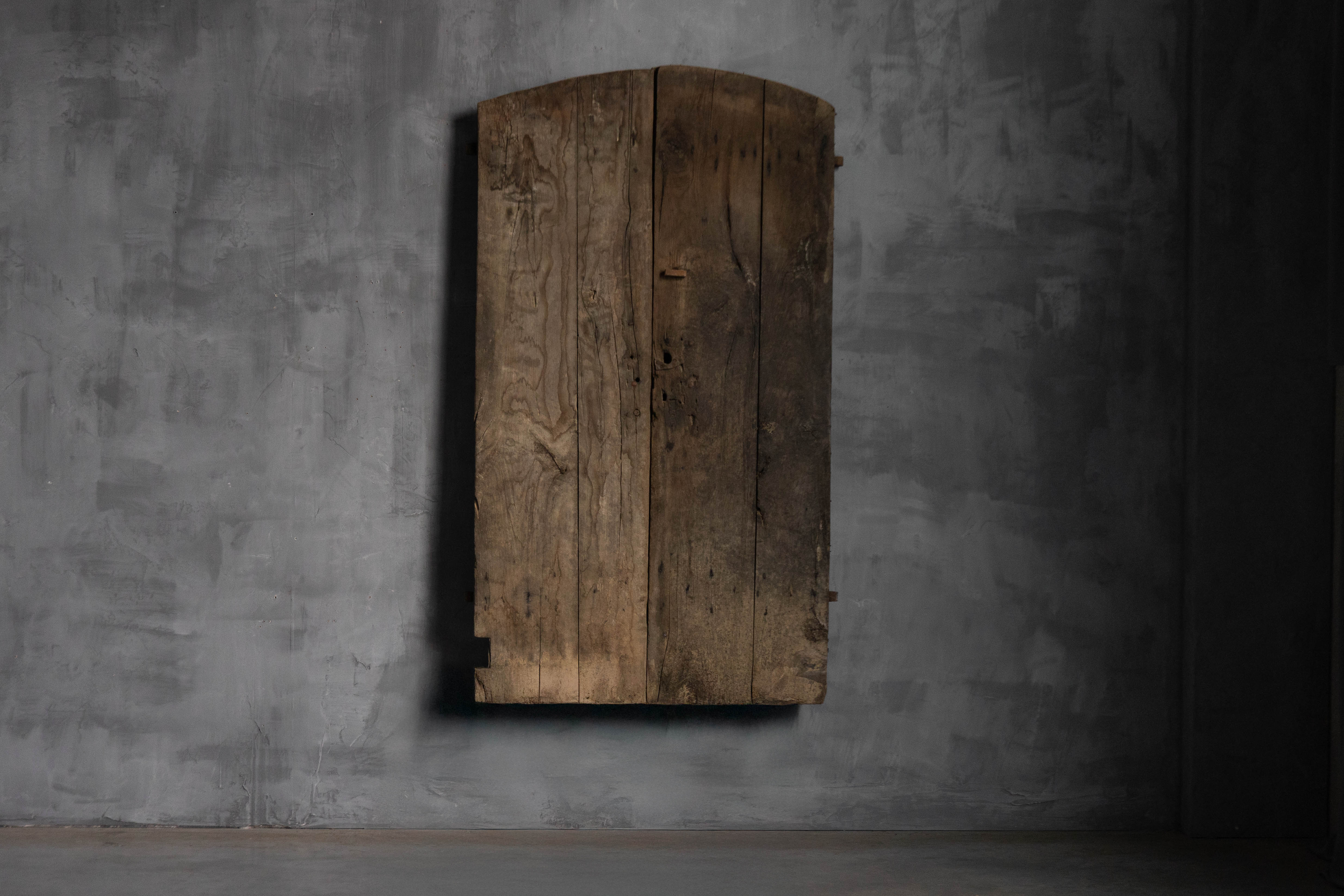 Arched Vernacular Wooden Door, Hautes-Alpes, France - 19th Century