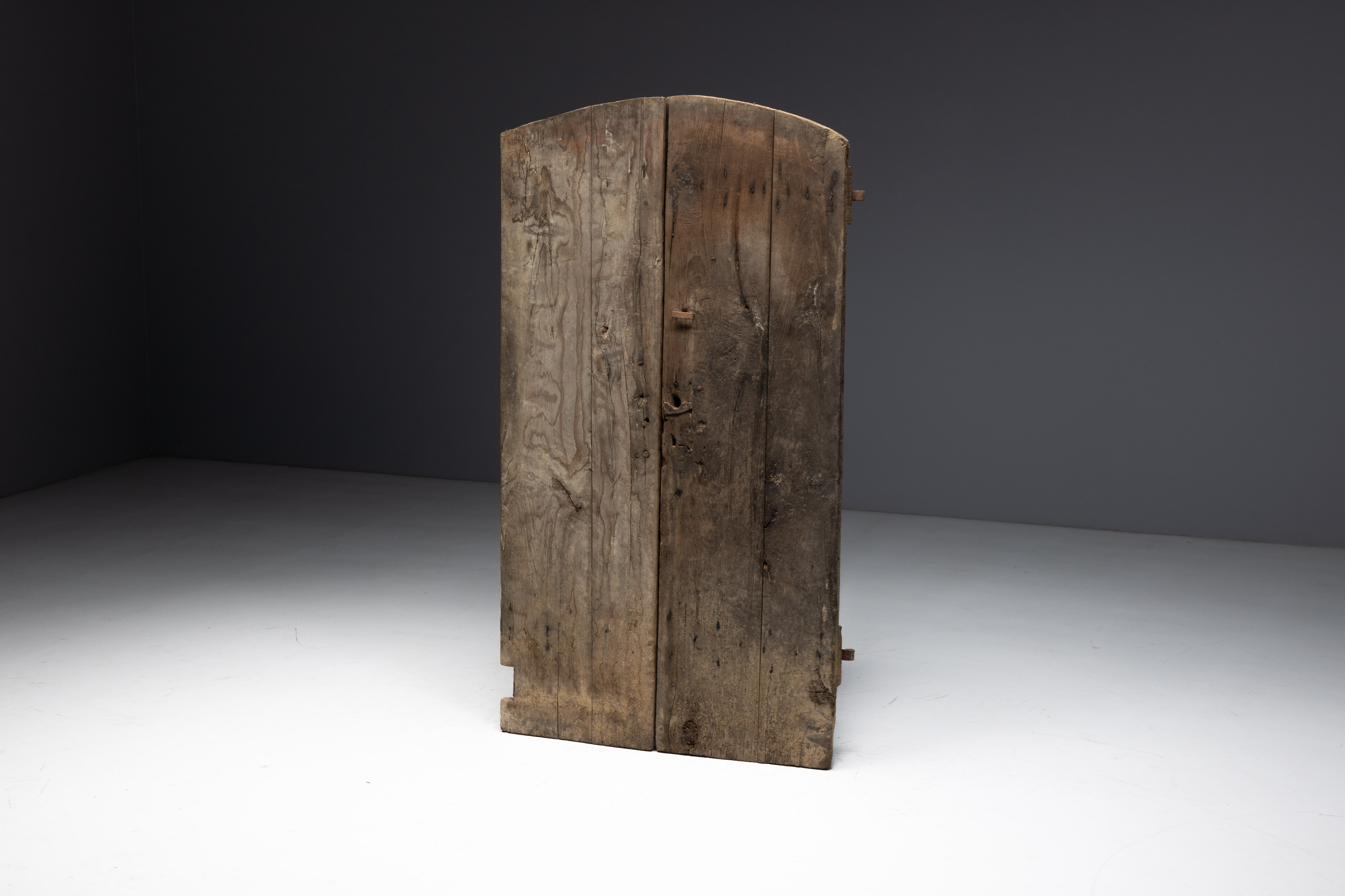 Arched Vernacular Wooden Door, Hautes-Alpes, France - 19th Century