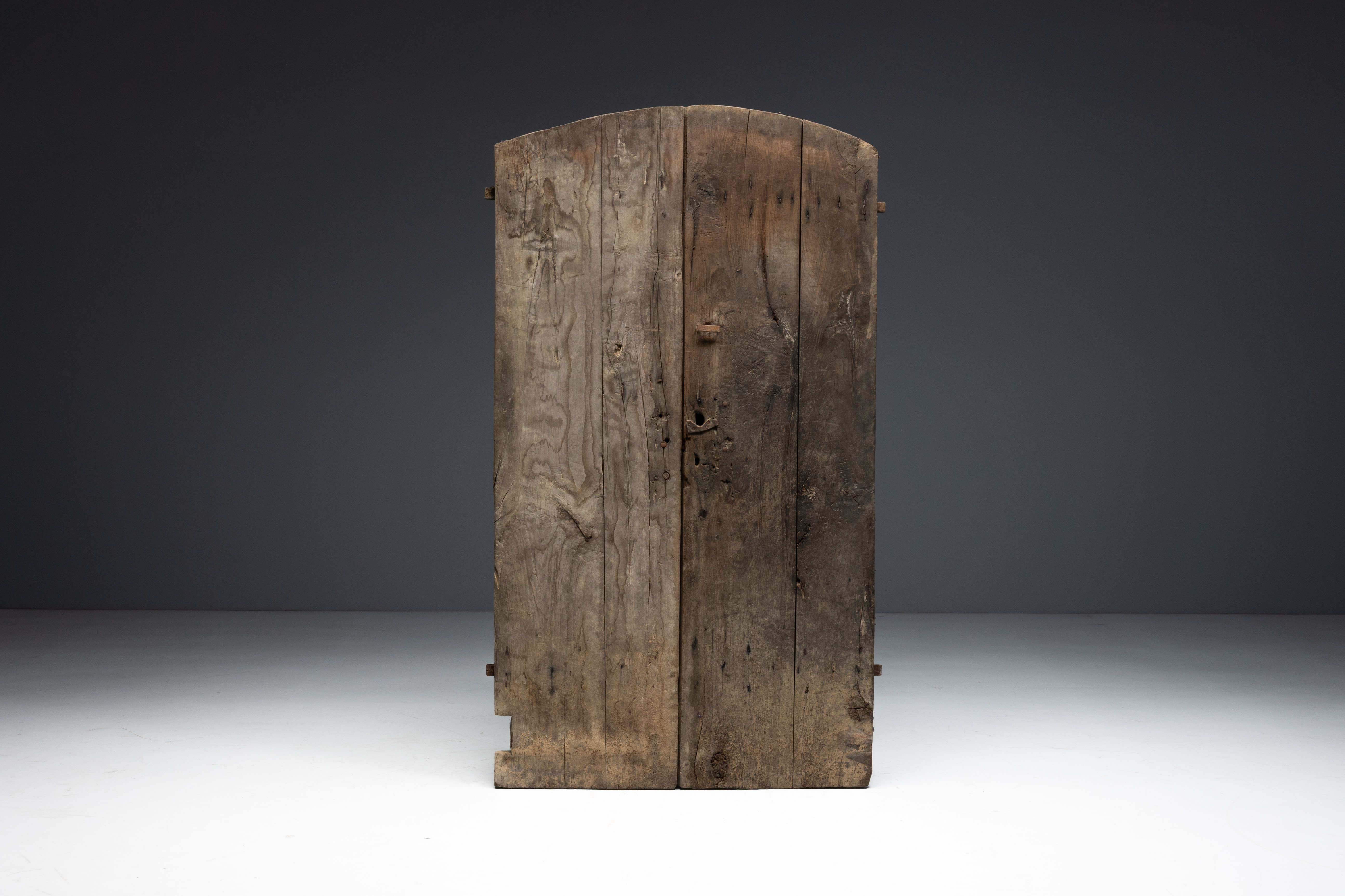 Arched Vernacular Wooden Door, Hautes-Alpes, France - 19th Century