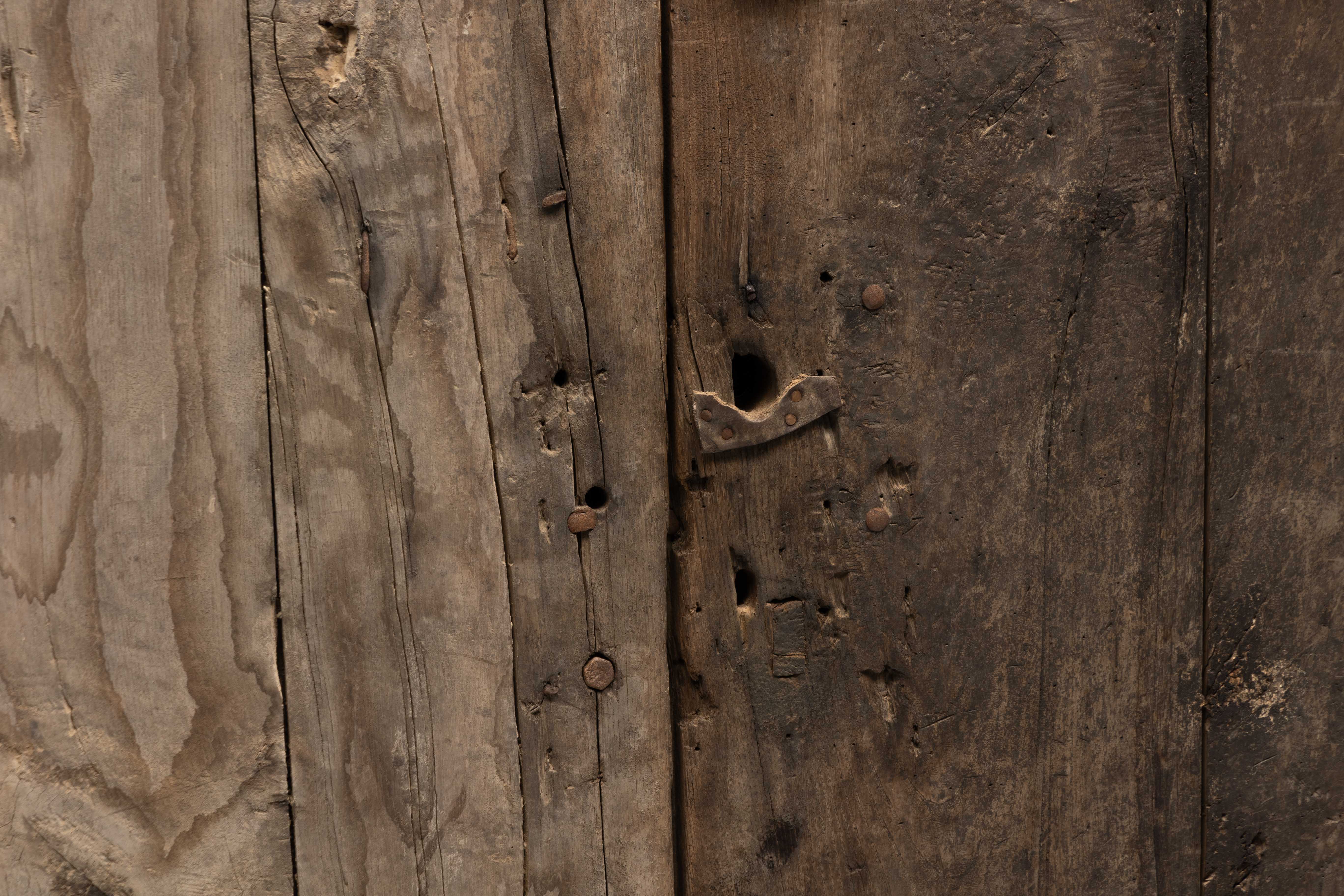 Arched Vernacular Wooden Door, Hautes-Alpes, France - 19th Century