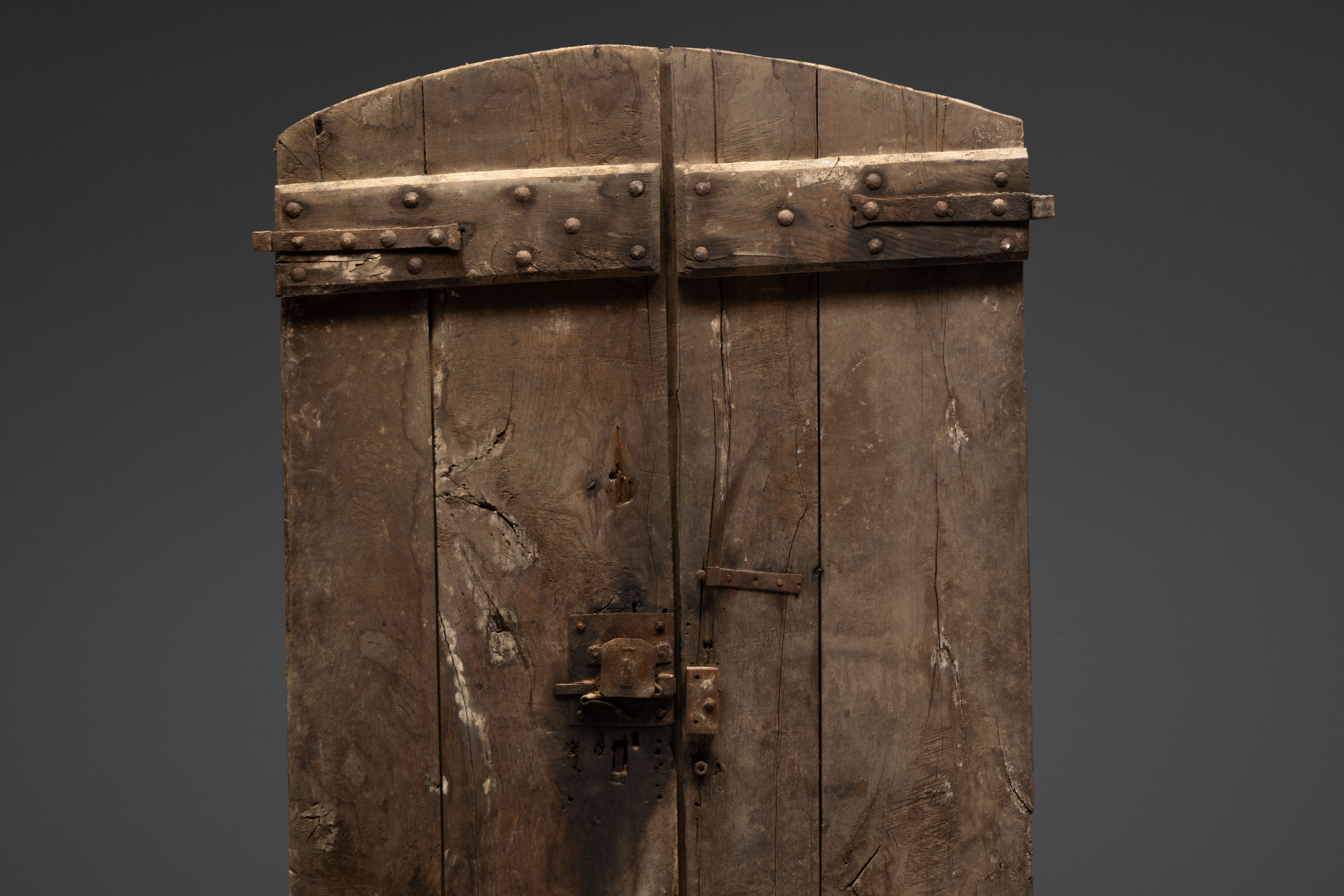 Arched Vernacular Wooden Door, Hautes-Alpes, France - 19th Century