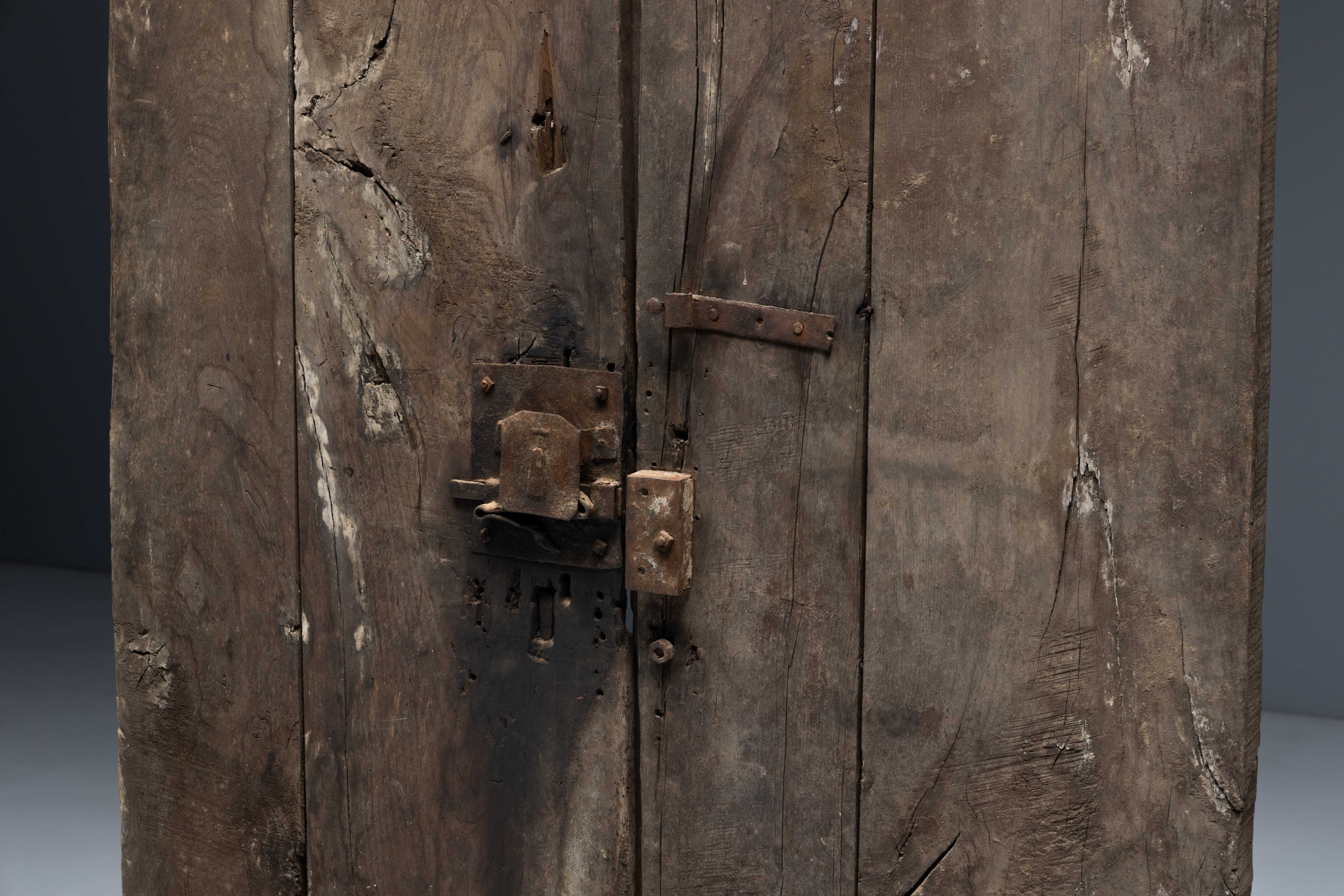 Arched Vernacular Wooden Door, Hautes-Alpes, France - 19th Century