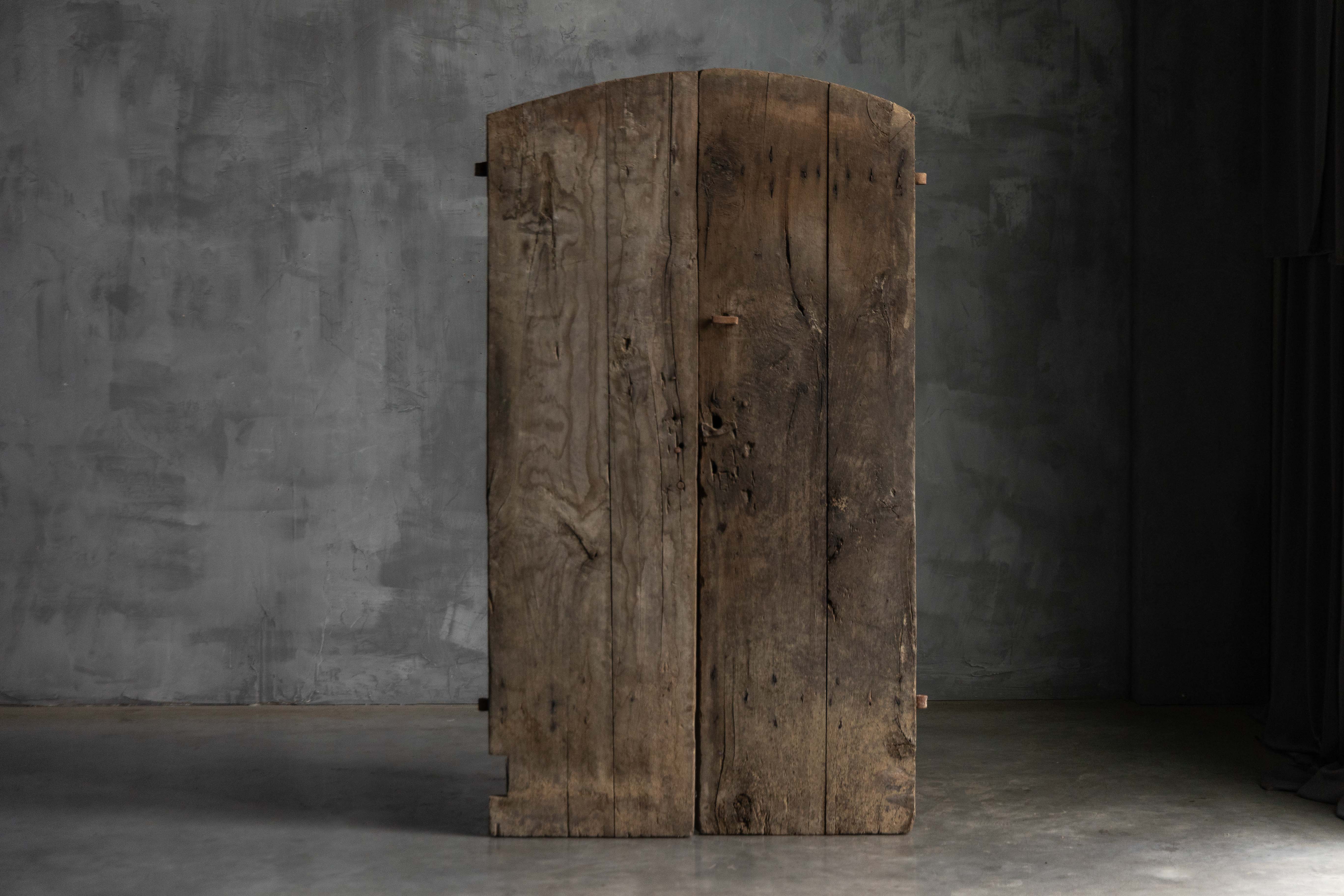 Arched Vernacular Wooden Door, Hautes-Alpes, France - 19th Century