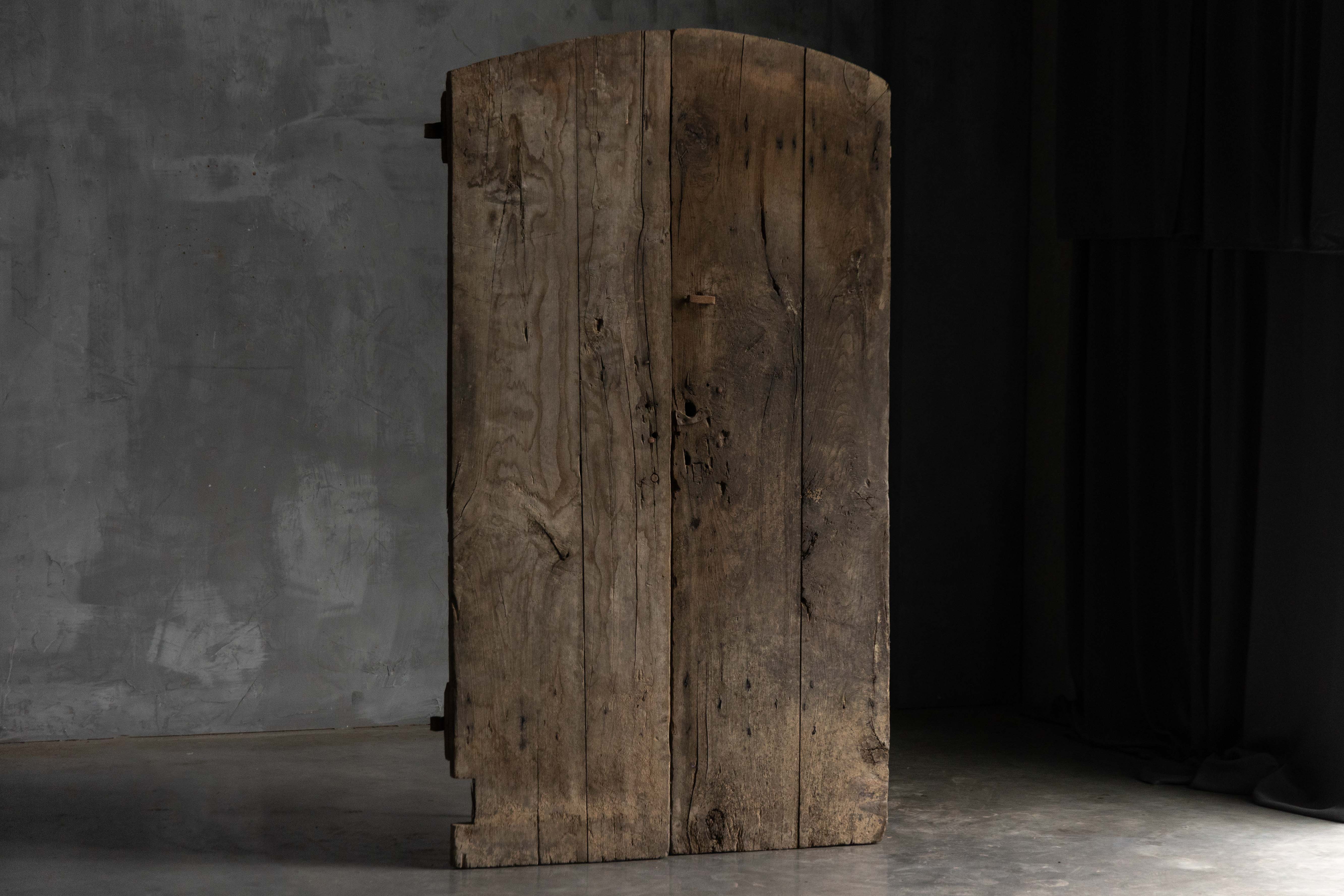 Arched Vernacular Wooden Door, Hautes-Alpes, France - 19th Century