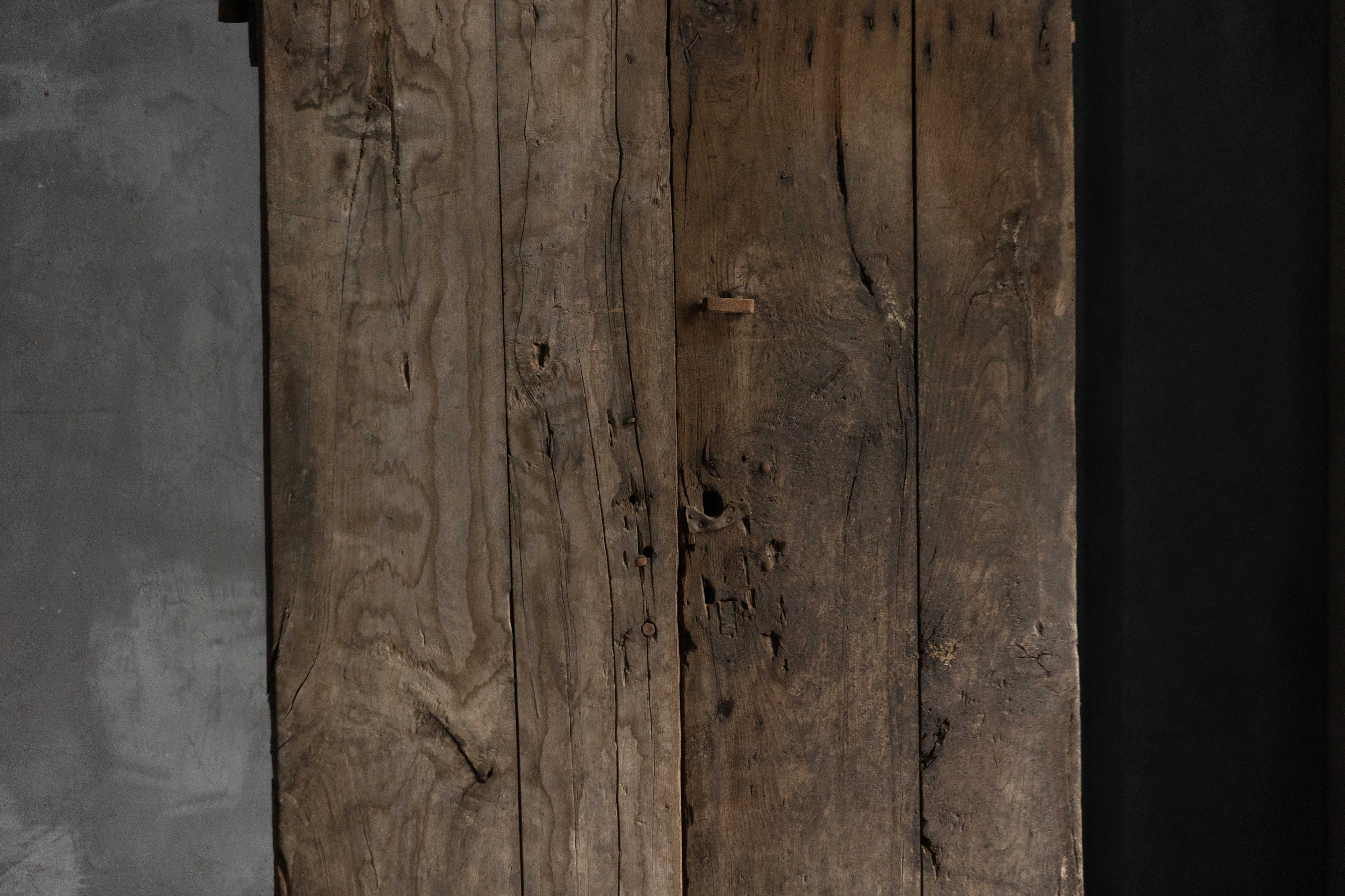 Arched Vernacular Wooden Door, Hautes-Alpes, France - 19th Century