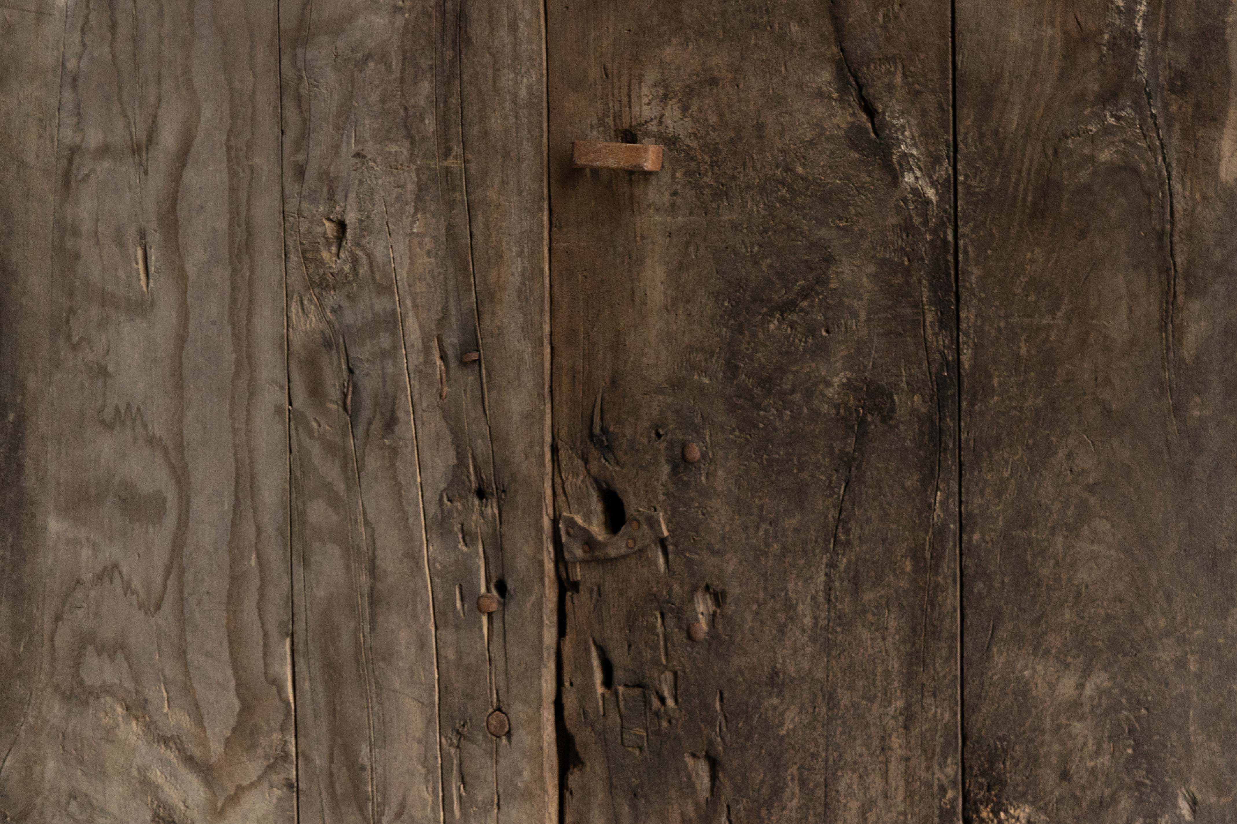 Arched Vernacular Wooden Door, Hautes-Alpes, France - 19th Century
