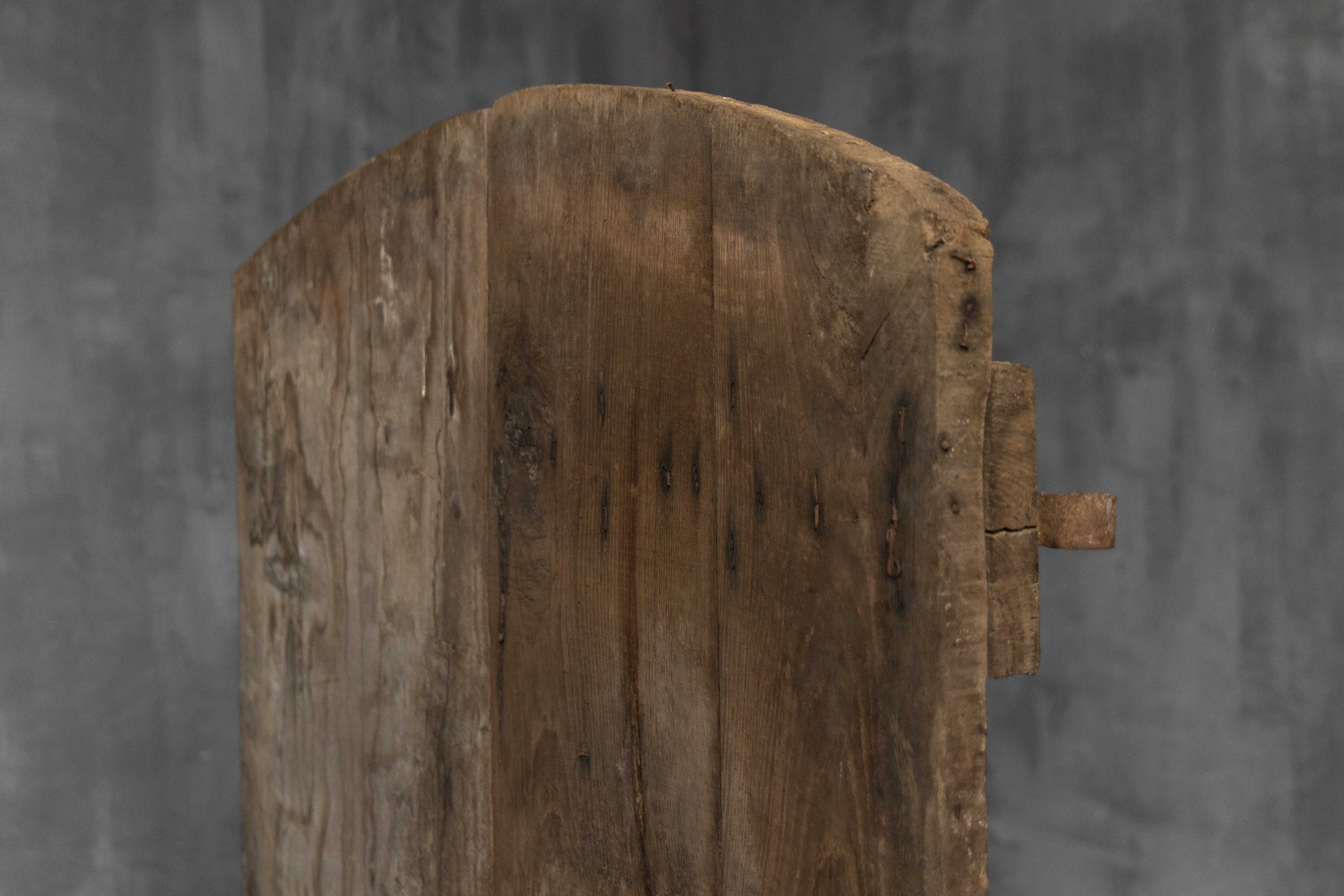 Arched Vernacular Wooden Door, Hautes-Alpes, France - 19th Century
