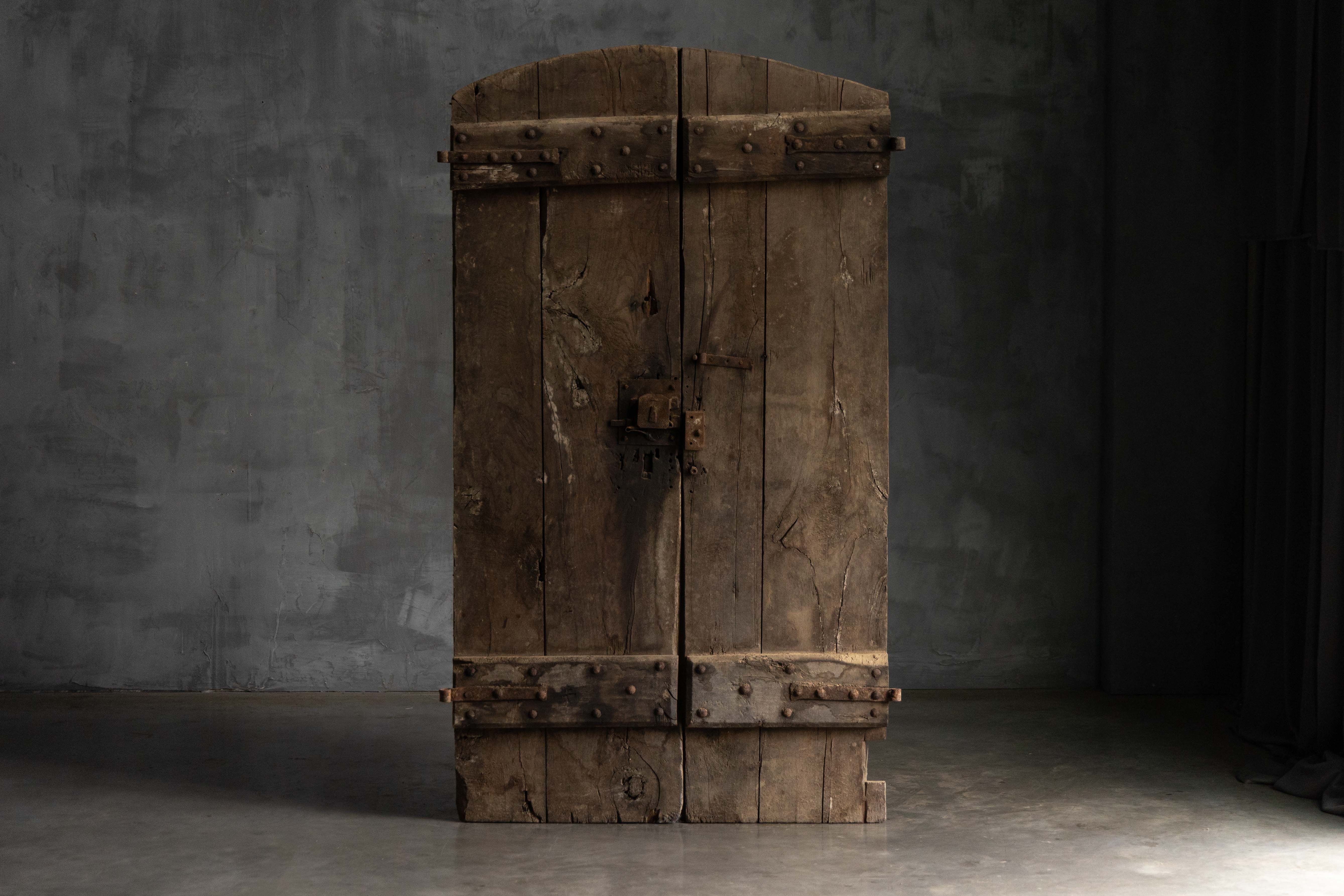 Arched Vernacular Wooden Door, Hautes-Alpes, France - 19th Century
