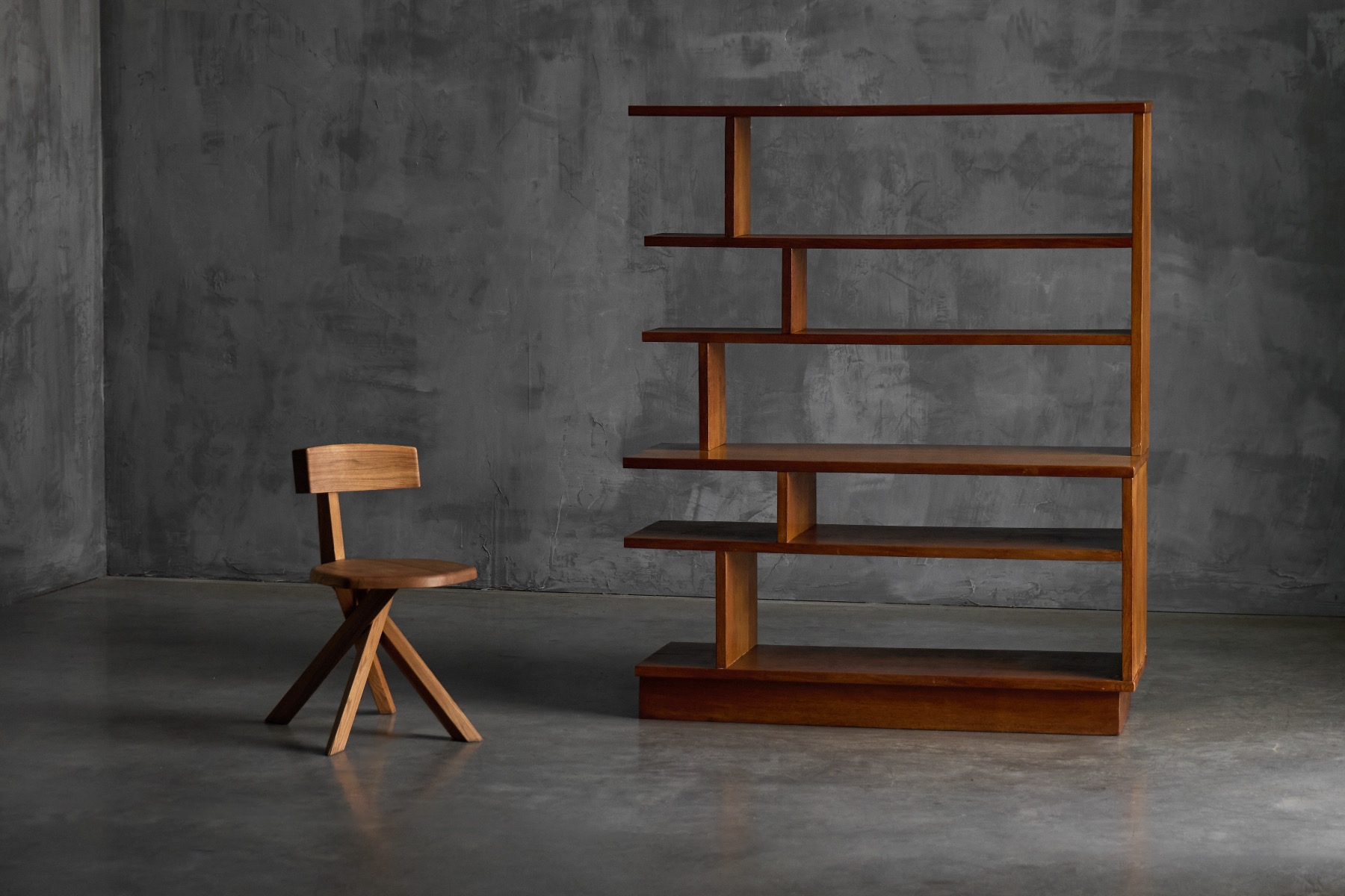 Architectural Mid-Century Bookcase - 1950s