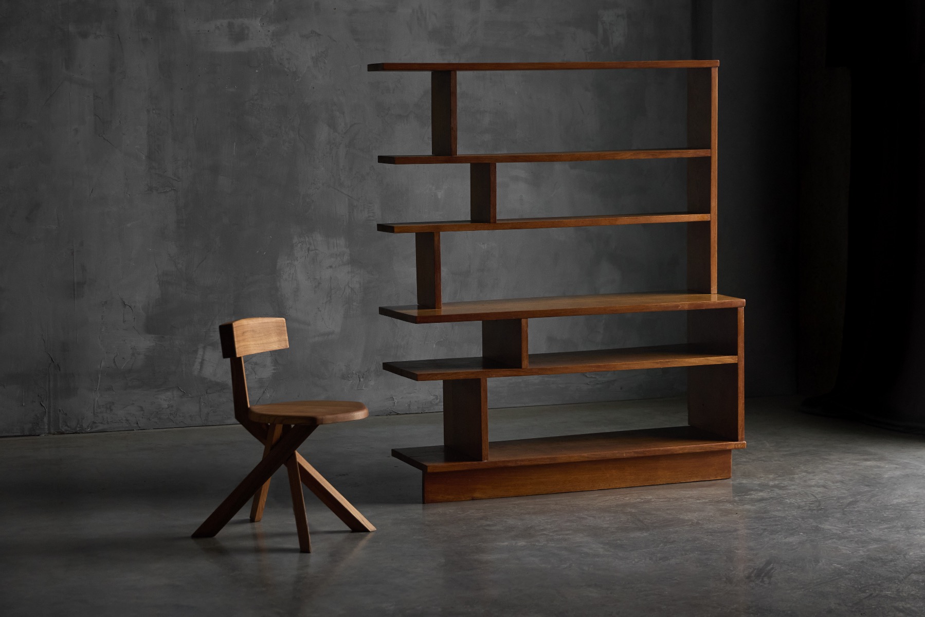Architectural Mid-Century Bookcase - 1950s