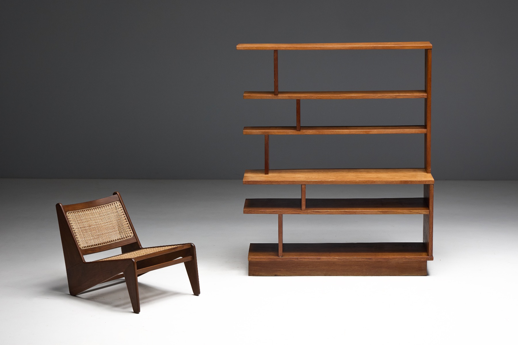 Architectural Mid-Century Bookcase - 1950s