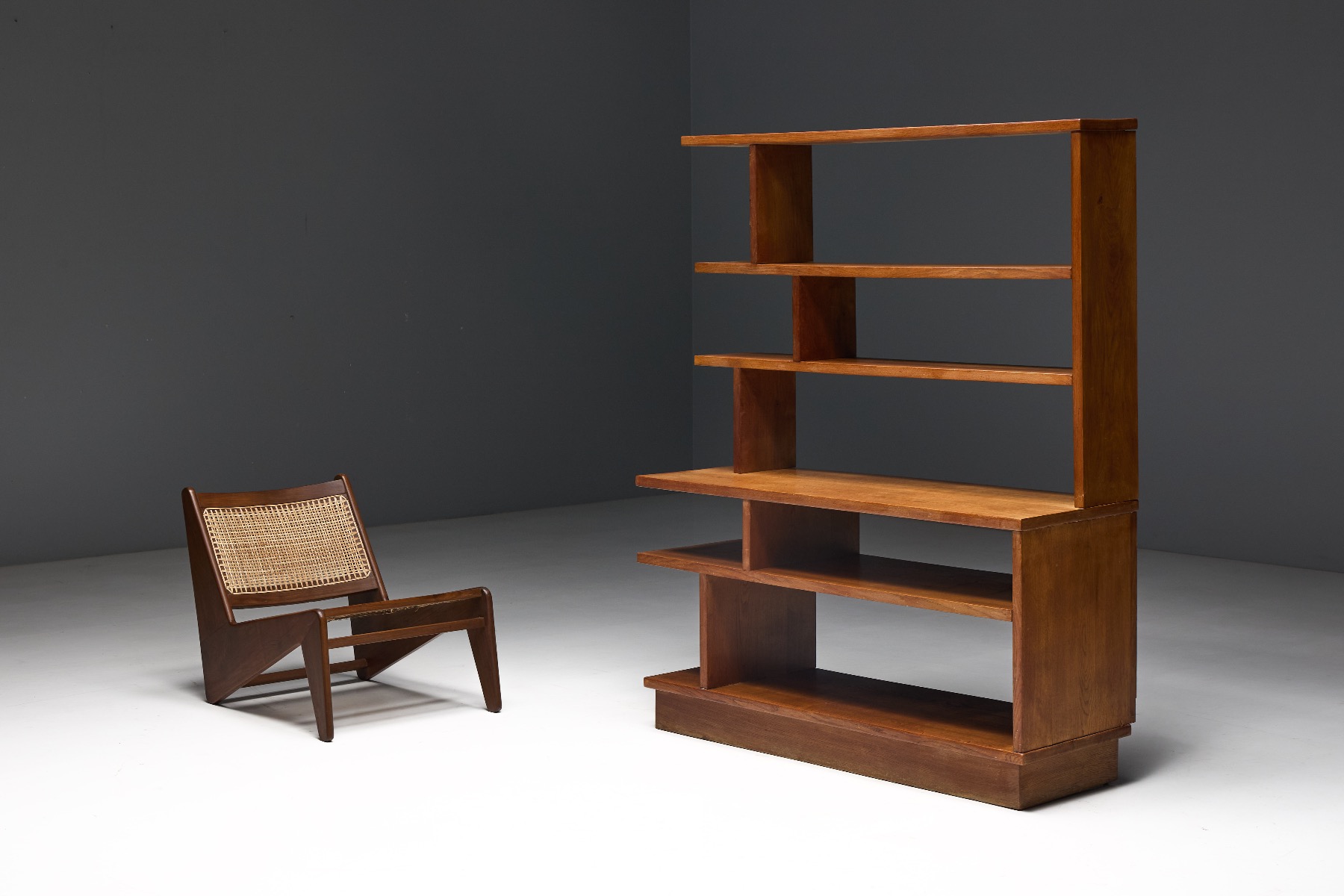 Architectural Mid-Century Bookcase - 1950s