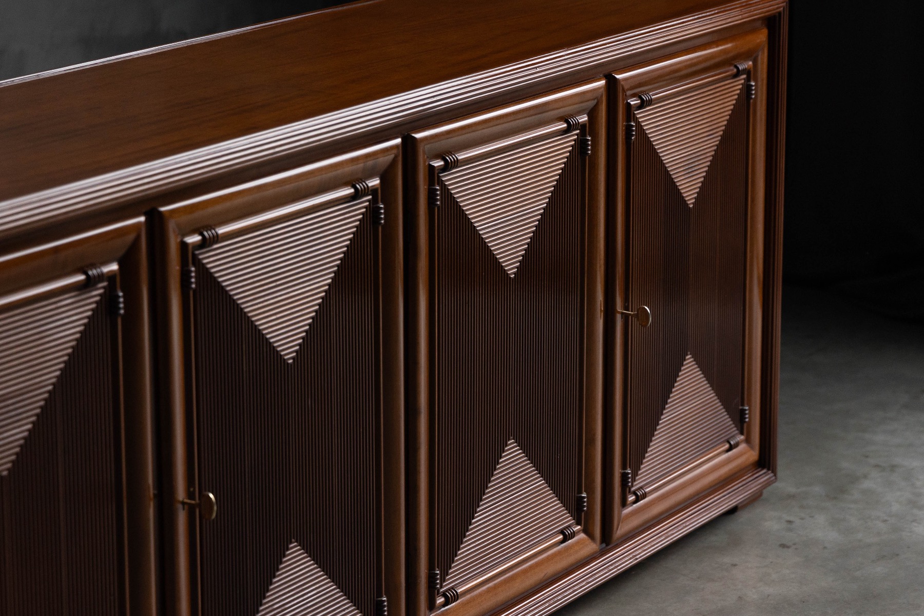 Architectural Modernist Sideboard, France - Mid-20th Century