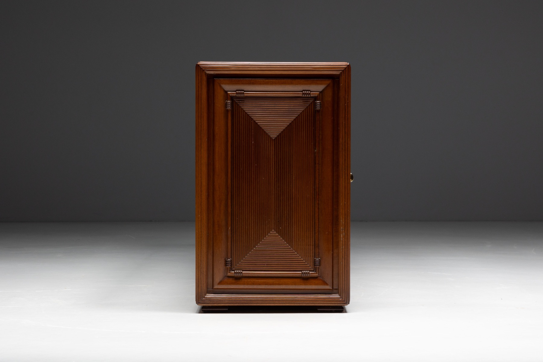 Architectural Modernist Sideboard, France - Mid-20th Century