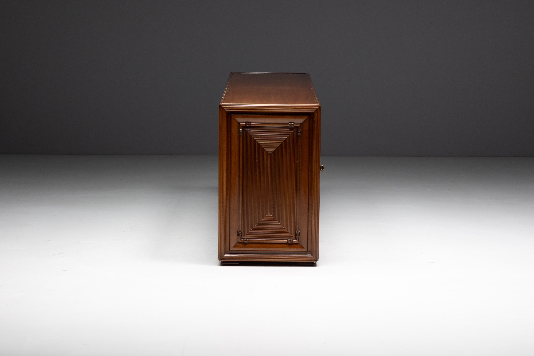 Architectural Modernist Sideboard, France - Mid-20th Century