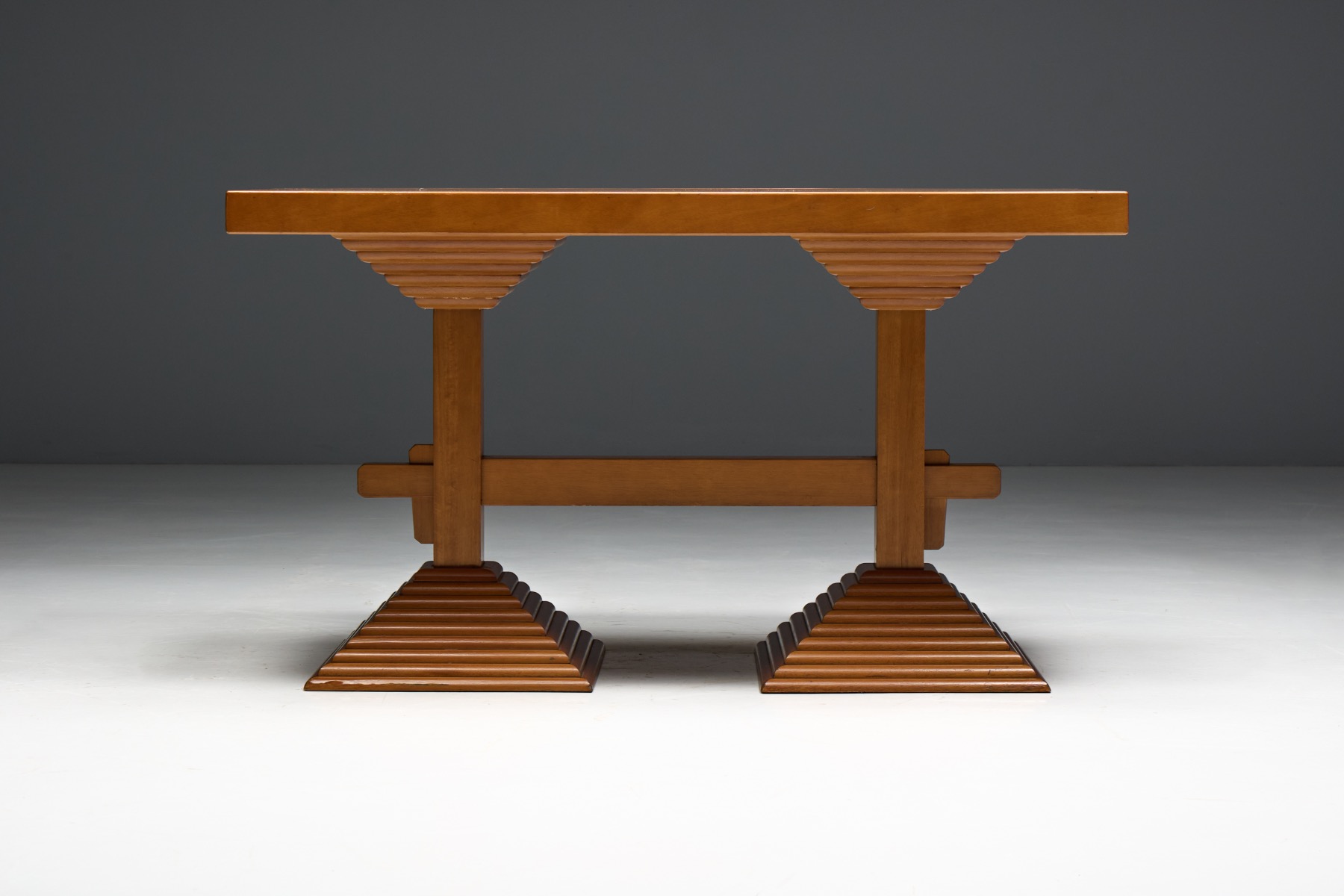 Architectural Pedestal Side Table, Italy - 1970s