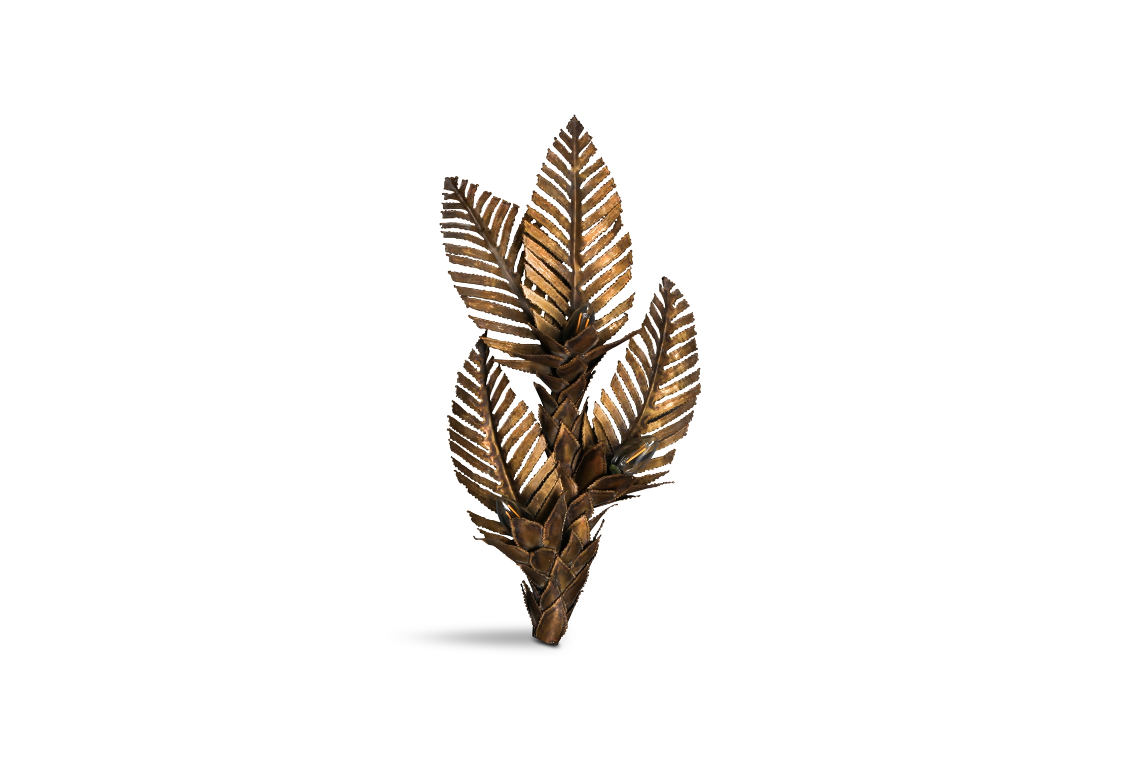 Maison Jansen Brass Palm Tree Sconce - 1970s