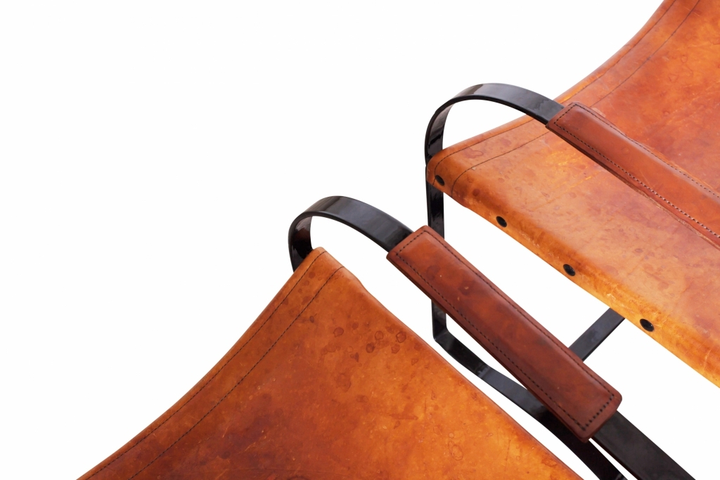 Cognac Leather Dining Chairs - 1970s