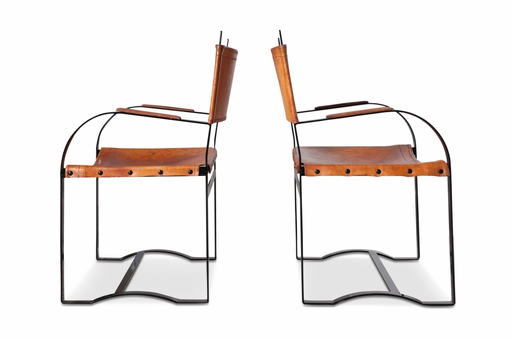 Cognac Leather Dining Chairs - 1970s