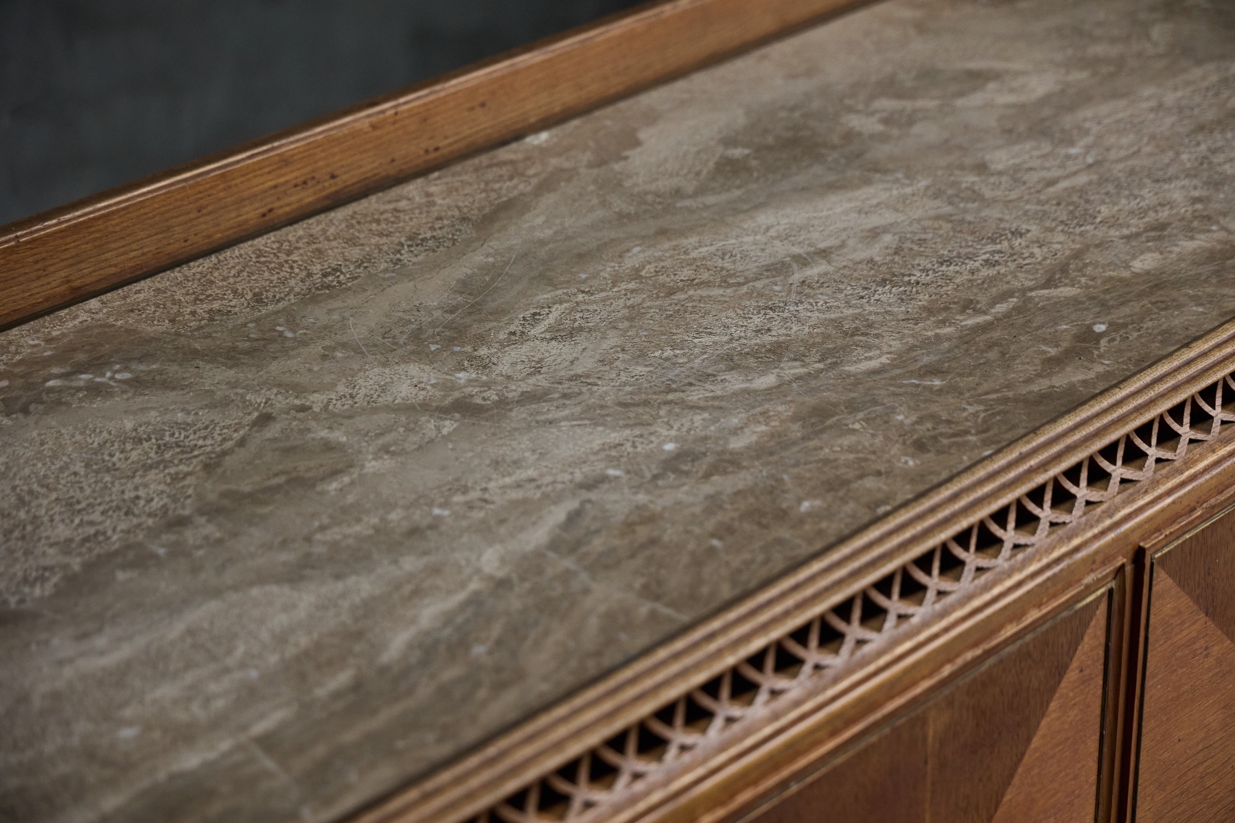 Art Deco Credenza in Oak and Marble - 1930s