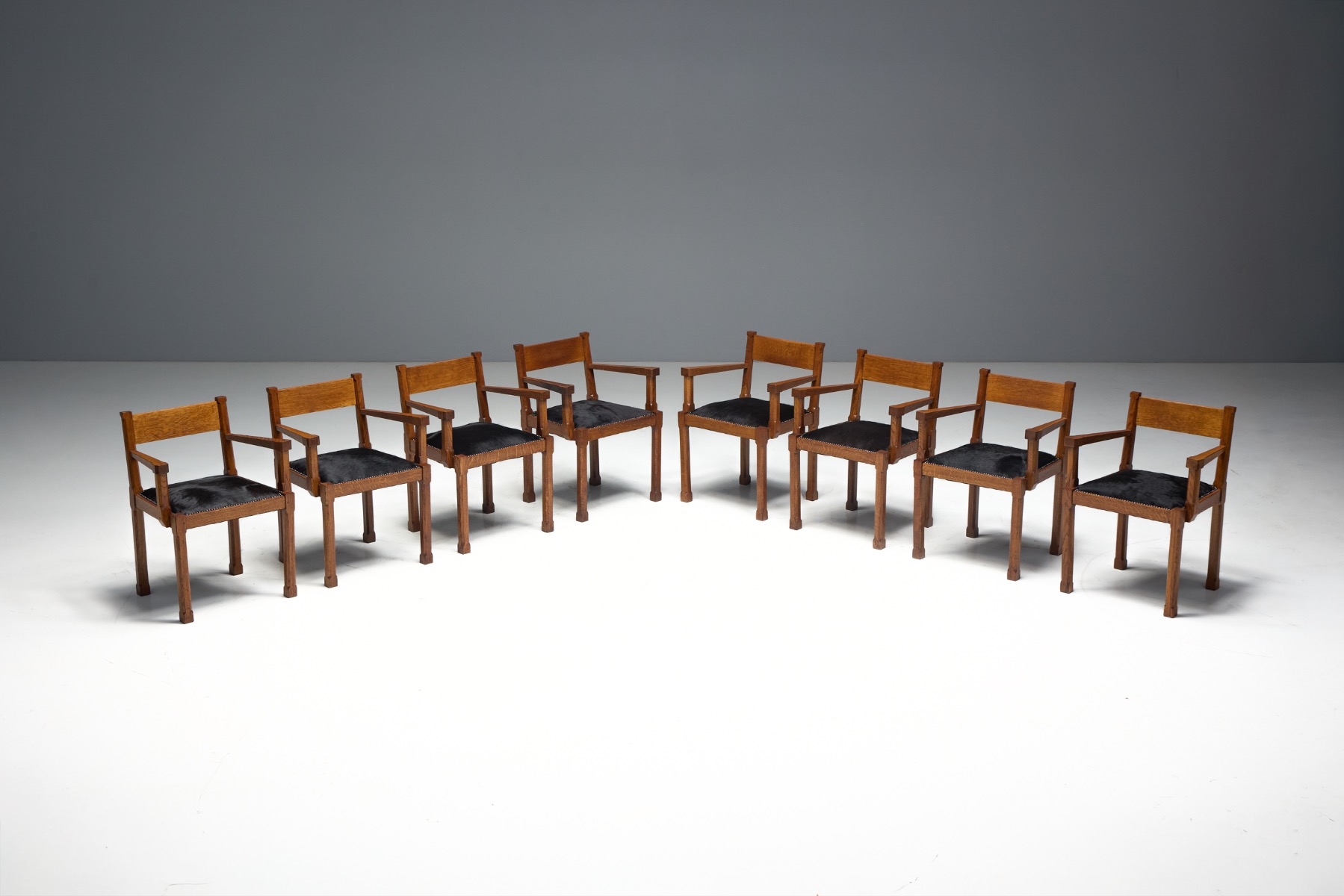 Art Deco Oak Armchairs, Netherlands - 1920s