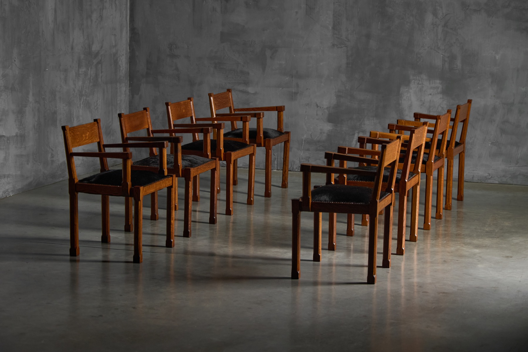 Art Deco Oak Armchairs, Netherlands - 1920s