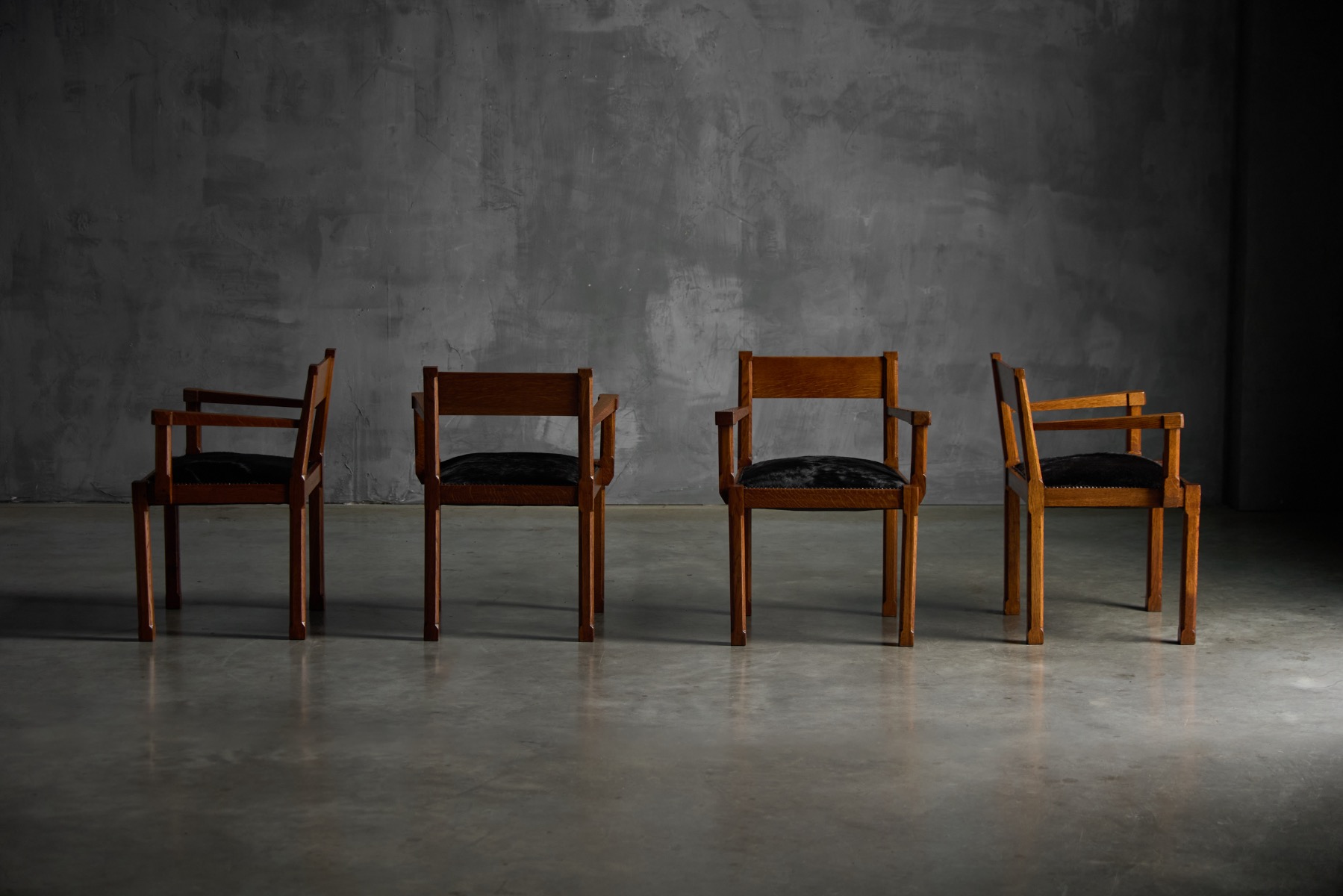 Art Deco Oak Armchairs, Netherlands - 1920s