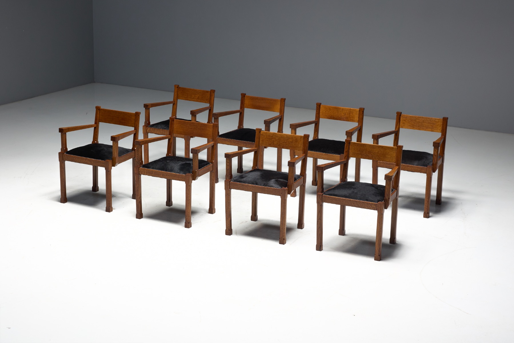 Art Deco Oak Armchairs, Netherlands - 1920s