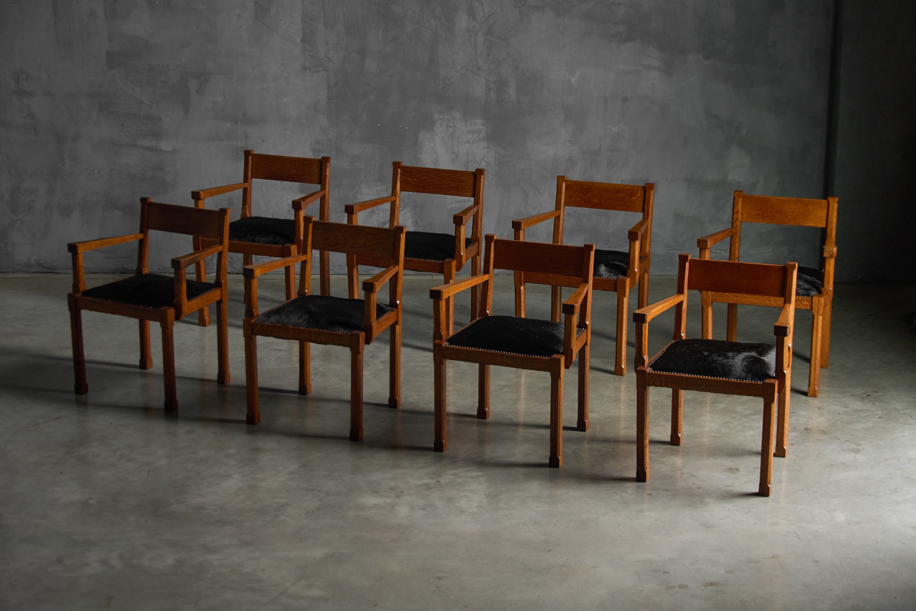 Art Deco Oak Armchairs, Netherlands - 1920s