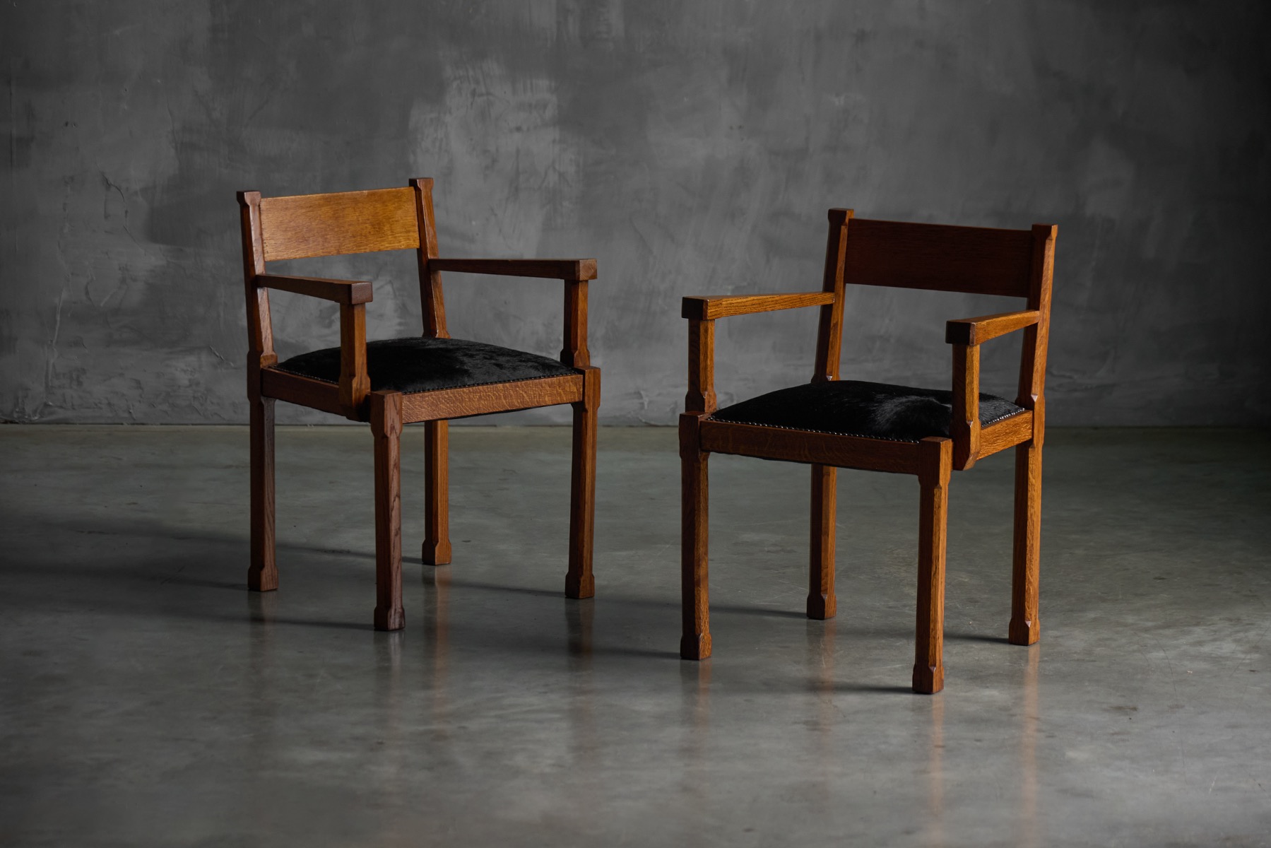 Art Deco Oak Armchairs, Netherlands - 1920s