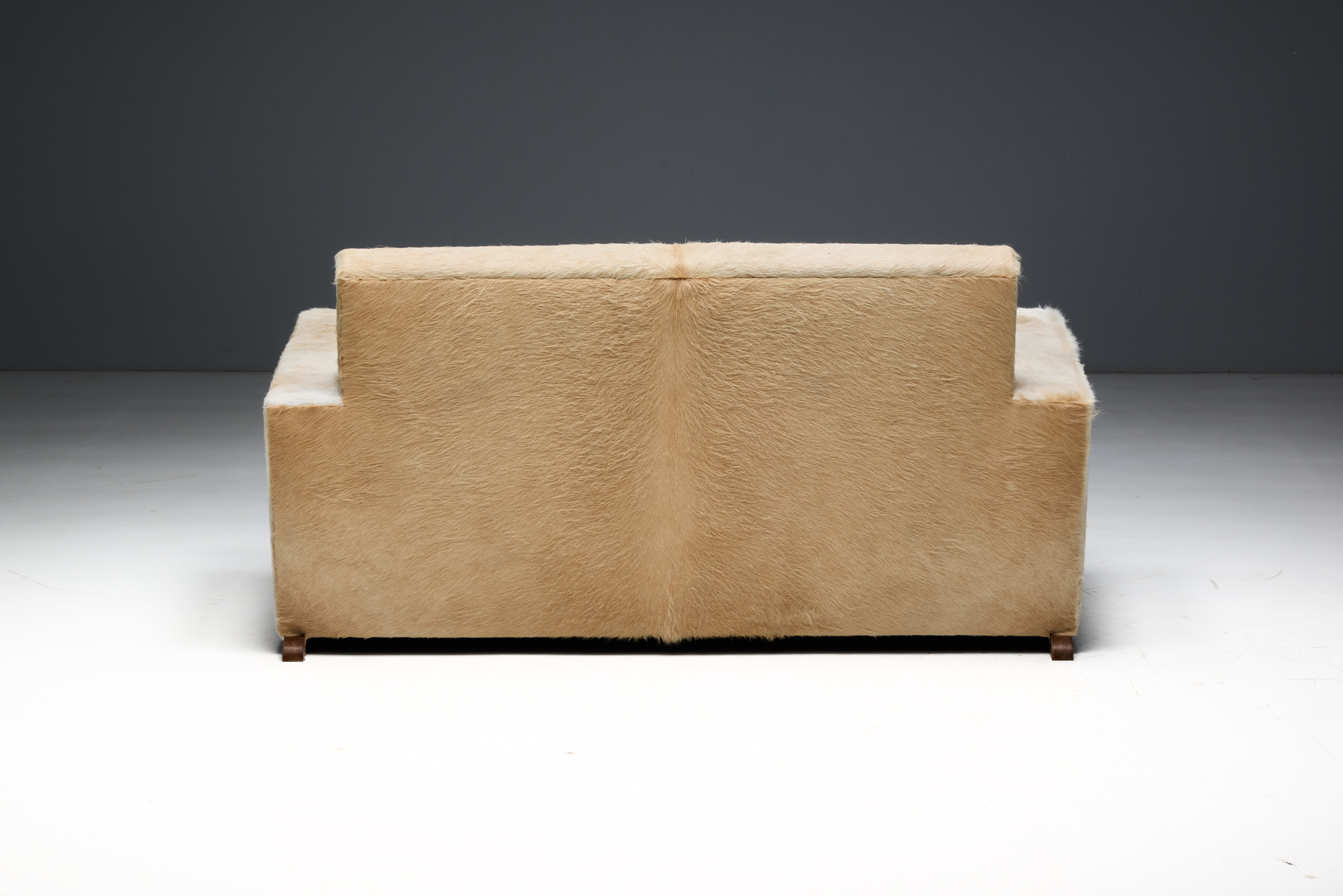 Art Deco Cowhide Two-Seater Sofa, France - 1930s