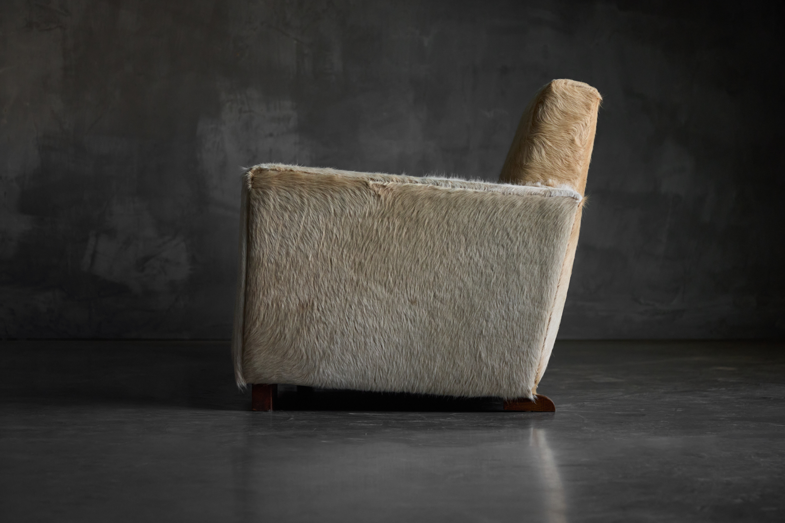 Art Deco Cowhide Two-Seater Sofa, France - 1930s
