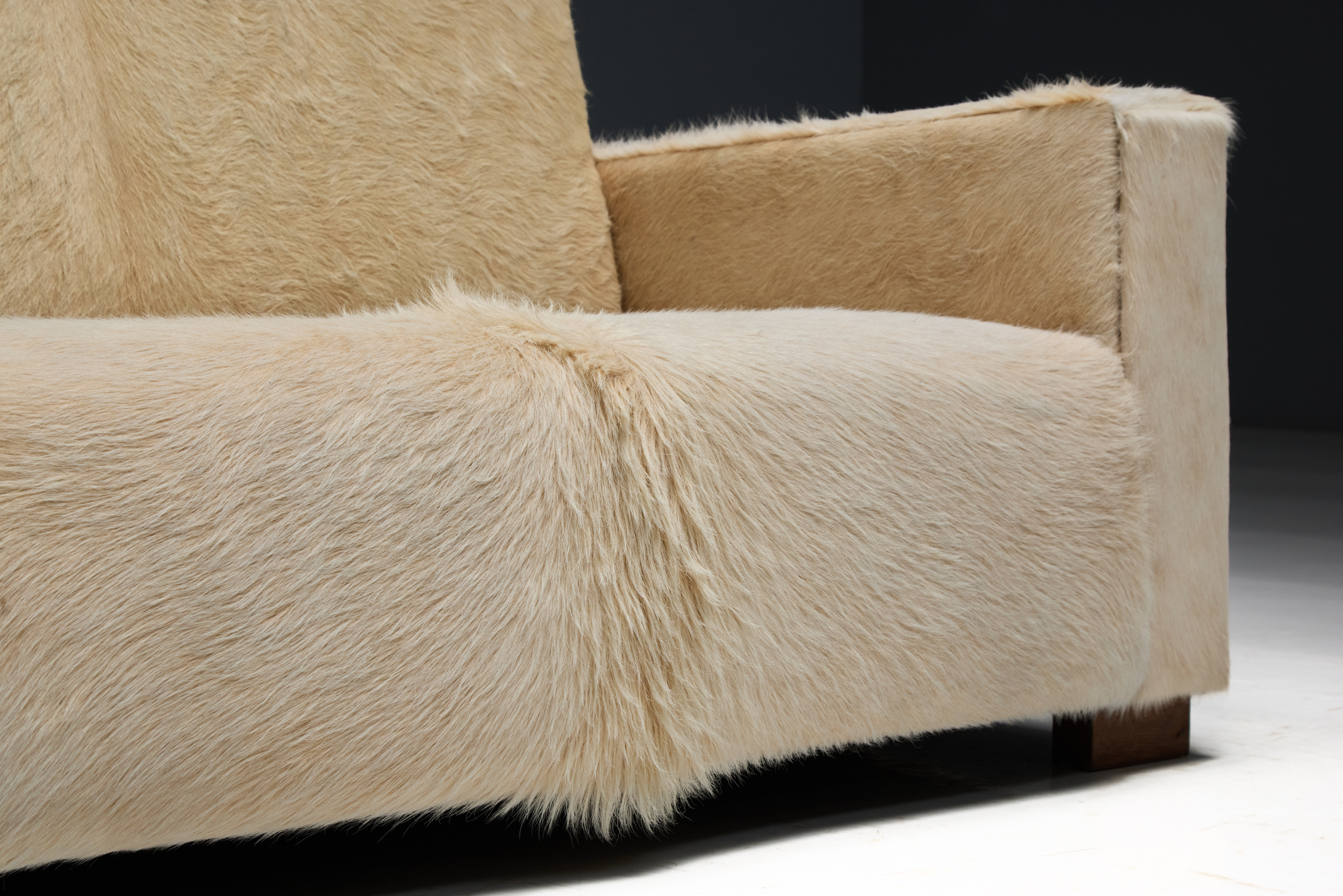 Art Deco Cowhide Two-Seater Sofa, France - 1930s