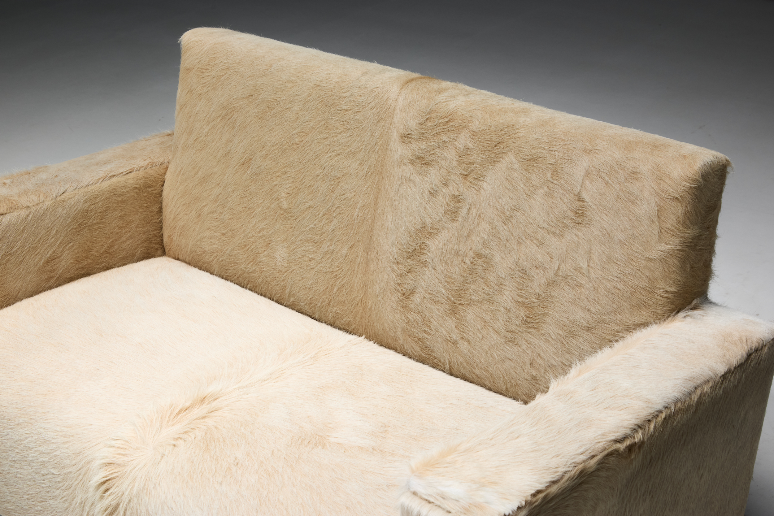 Art Deco Cowhide Two-Seater Sofa, France - 1930s