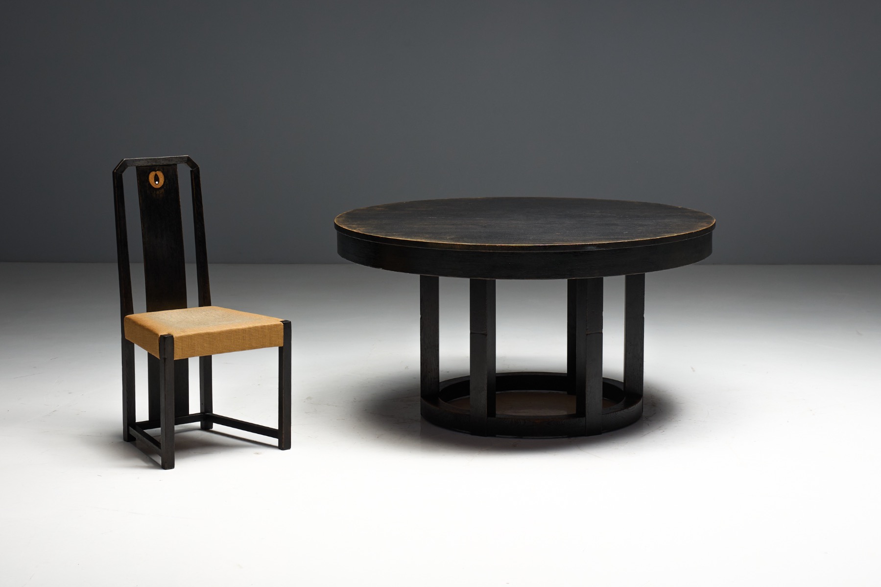 Art Deco Round Dining Table, Netherlands - 1930s