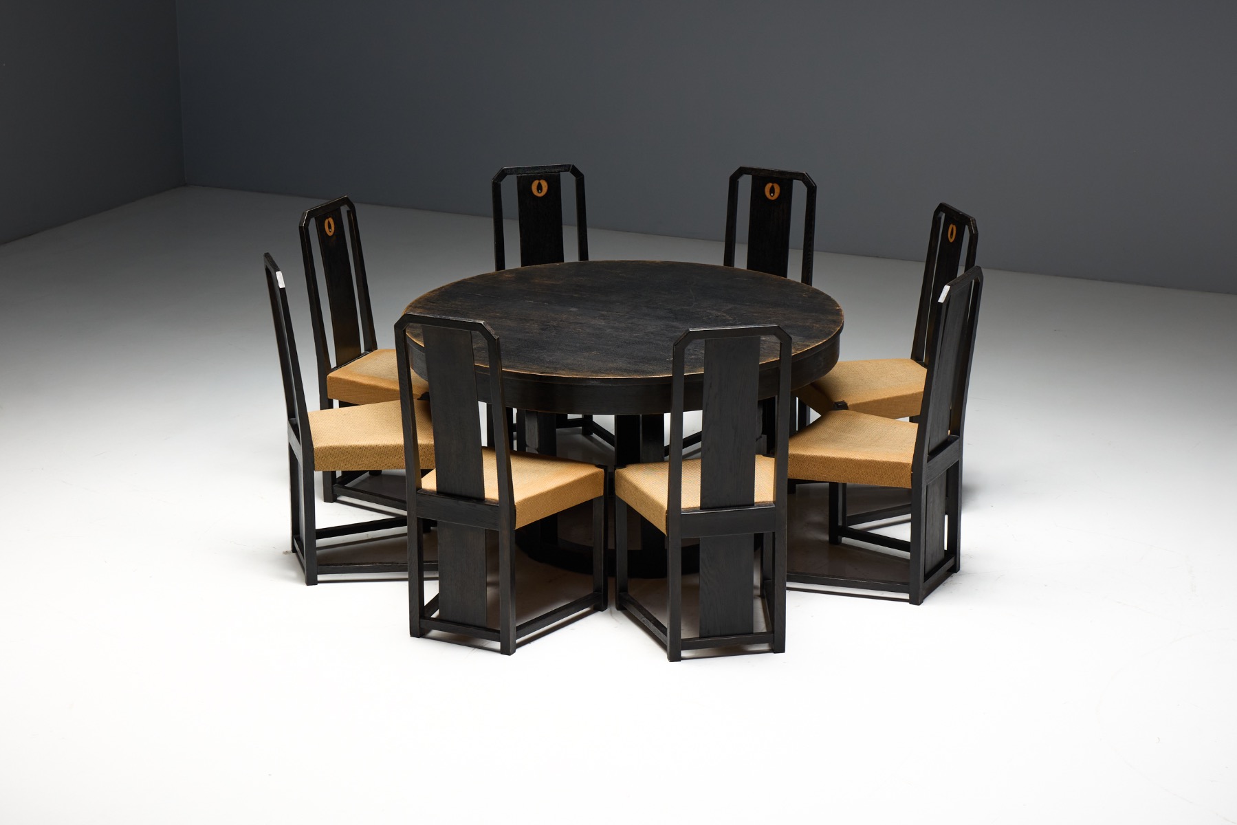 Art Deco Round Dining Table, Netherlands - 1930s