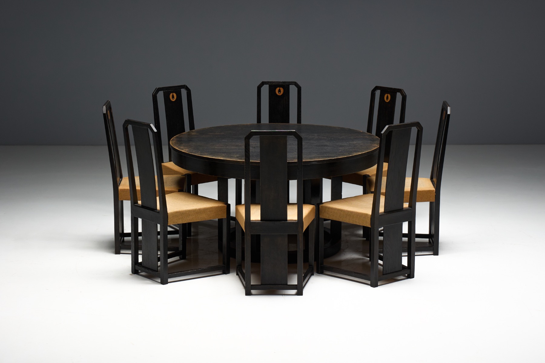 Art Deco Round Dining Table, Netherlands - 1930s