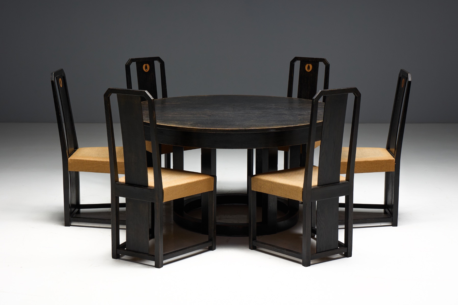 Art Deco Round Dining Table, Netherlands - 1930s