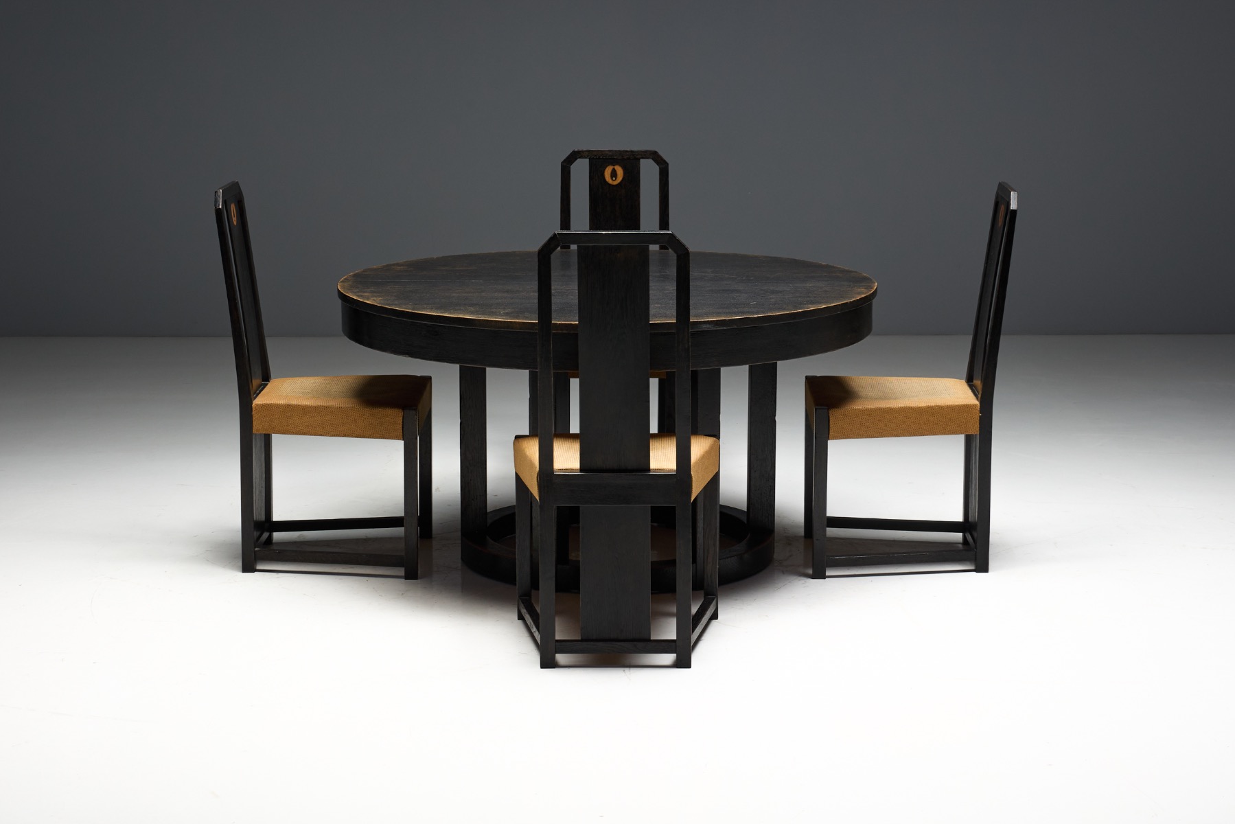 Art Deco Round Dining Table, Netherlands - 1930s