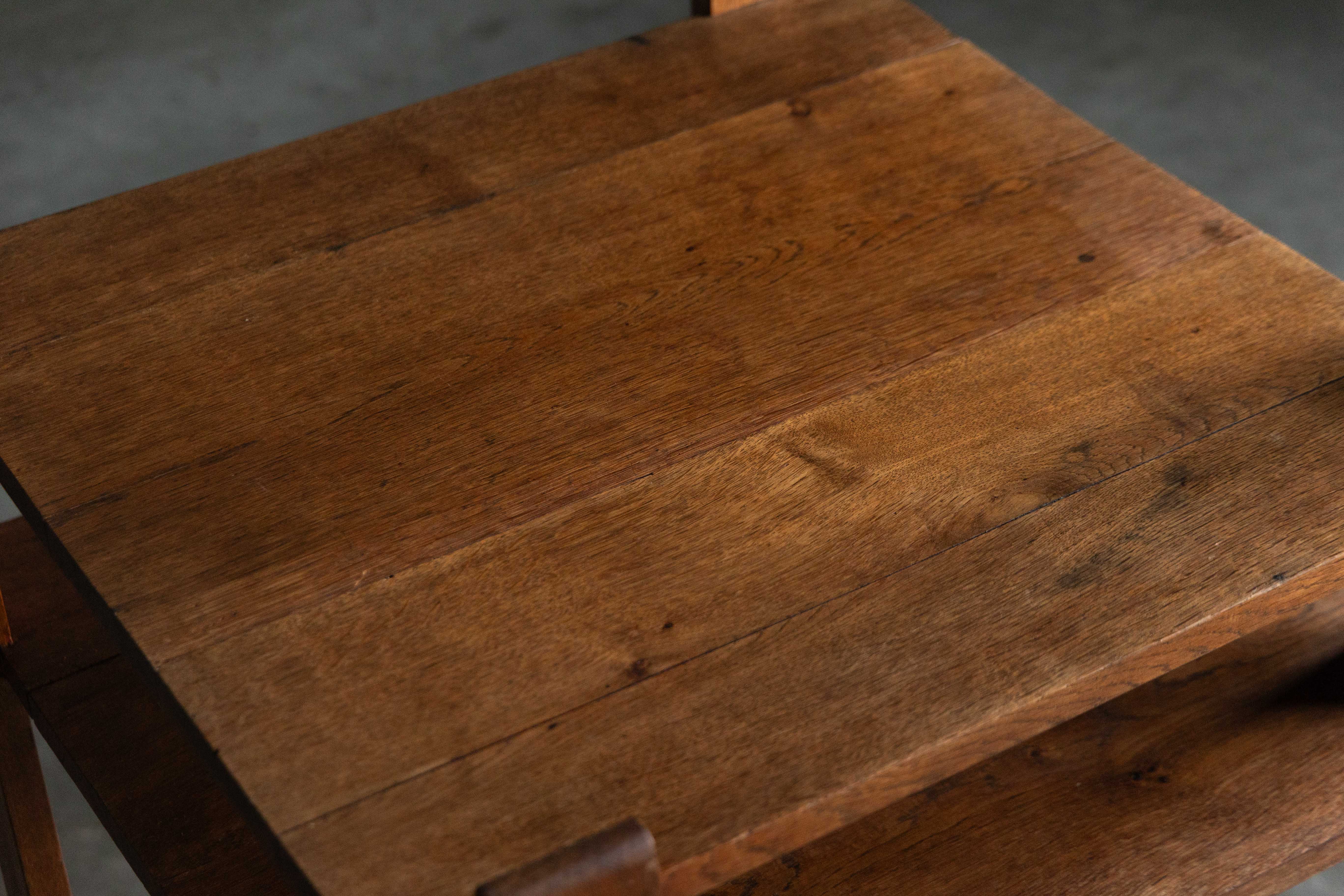 Art Deco Two-Tier Wooden Side Table, France - 1930s