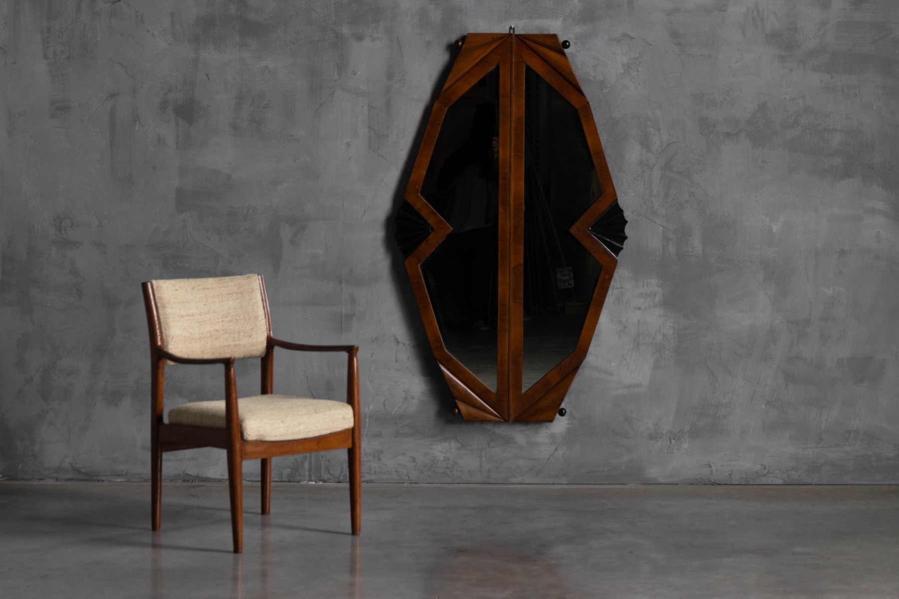 Art Deco Wall Mirror, Italy - 1930s