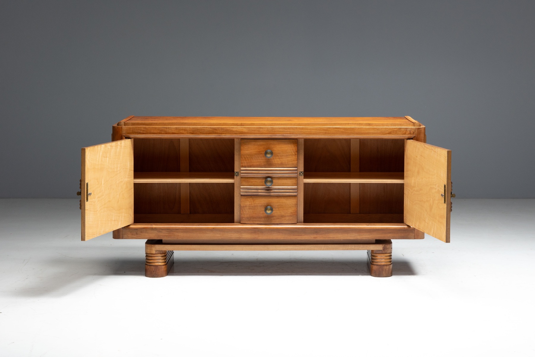 Art Deco Walnut Sideboard, France - 1930s