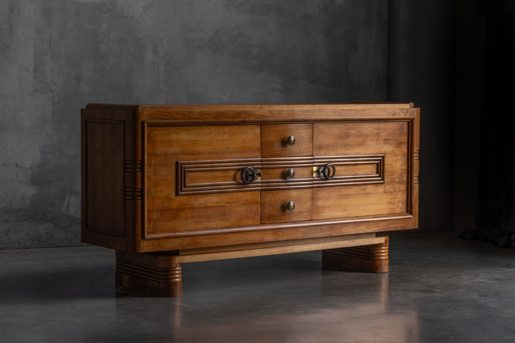 Art Deco Walnut Sideboard, France - 1930s