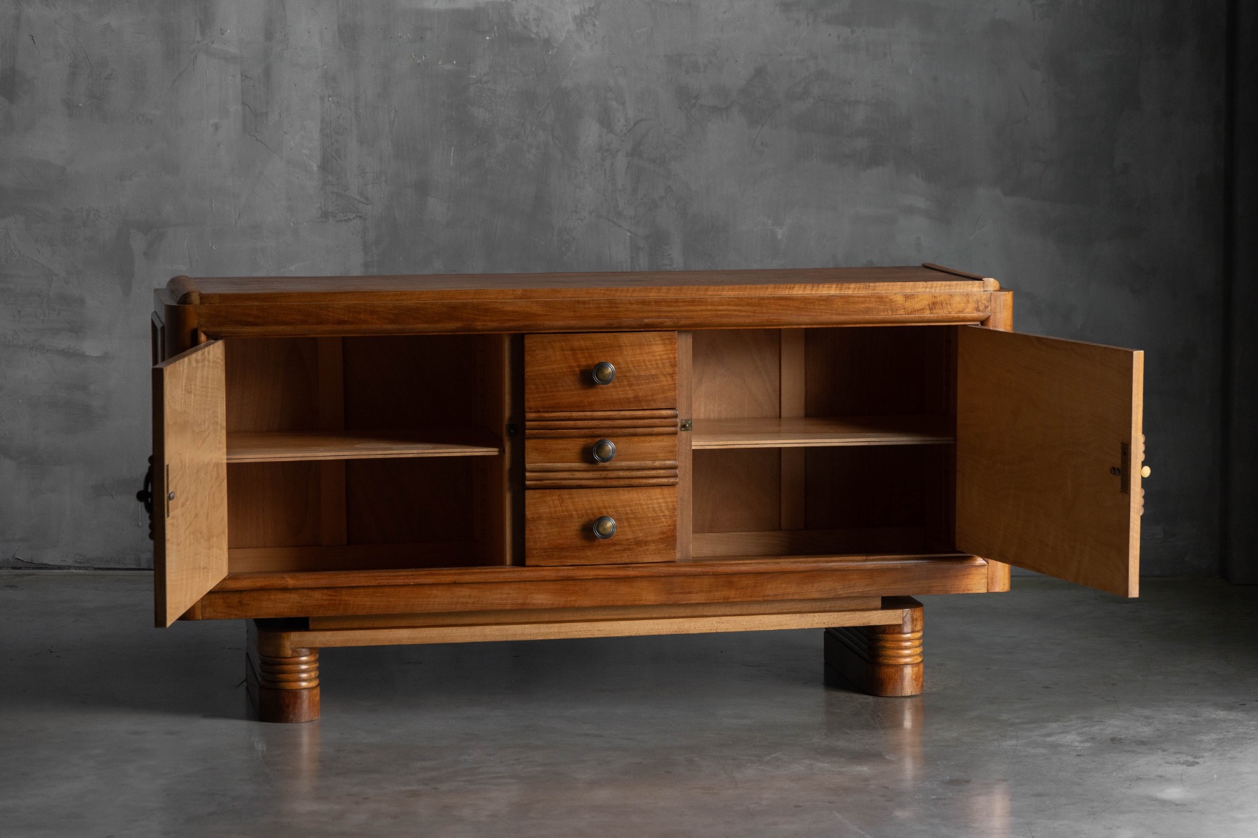 Art Deco Walnut Sideboard, France - 1930s