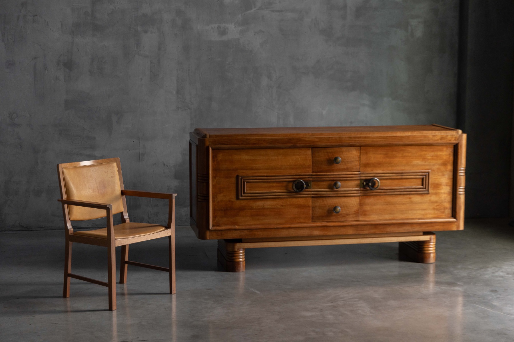 Art Deco Walnut Sideboard, France - 1930s