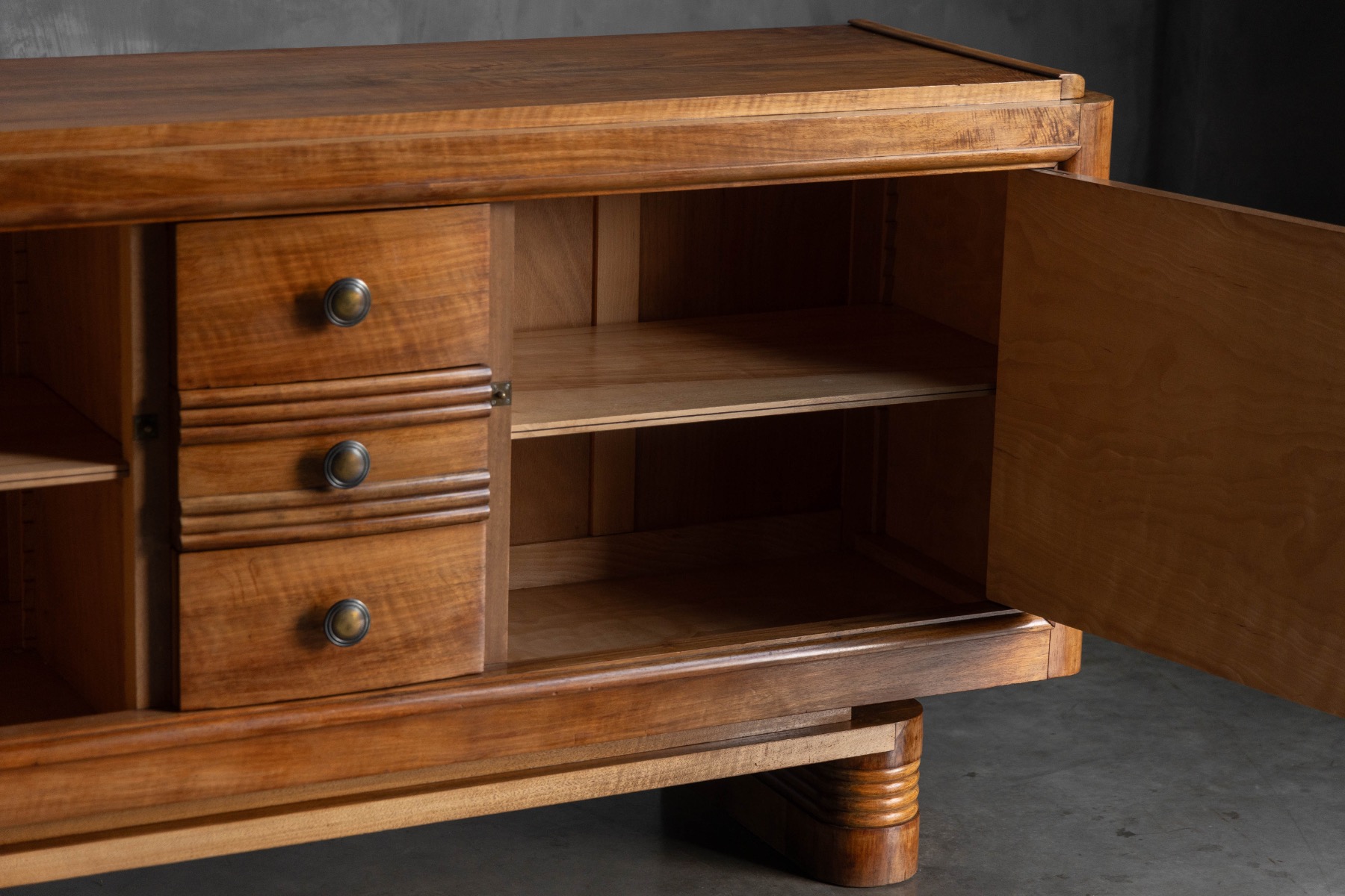 Art Deco Walnut Sideboard, France - 1930s
