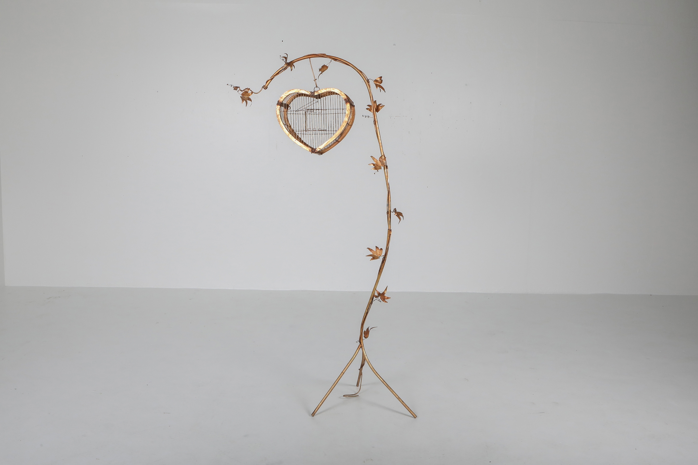 Gilt Metal Pair of Birdcage Stands - 1970's