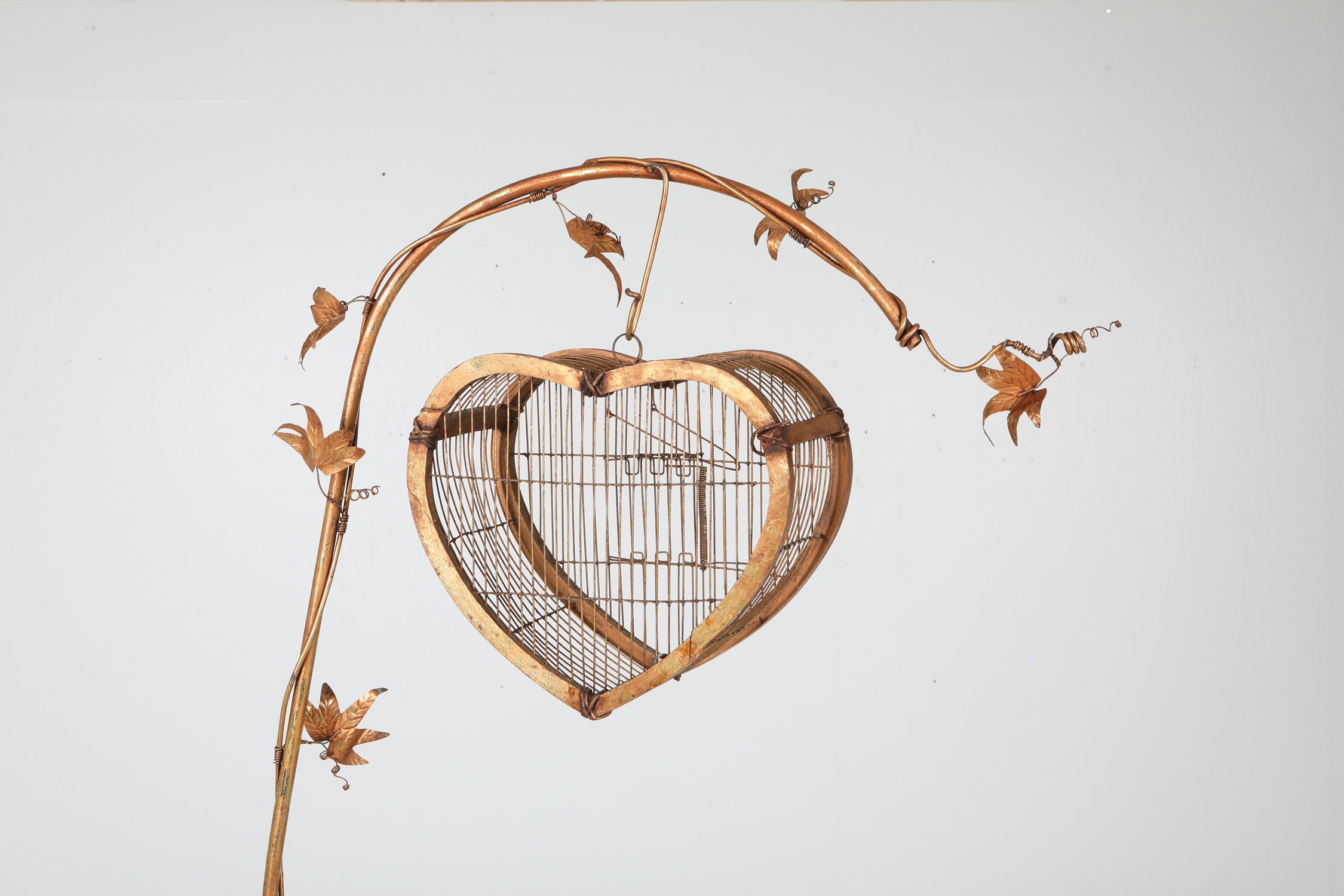 Gilt Metal Pair of Birdcage Stands - 1970's